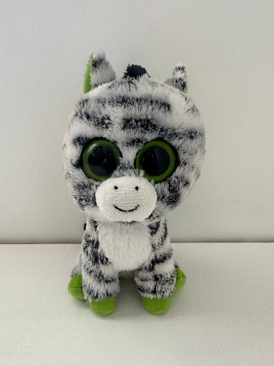 Ty Beanie Boo “Zig-Zag” the Cute Zebra - Purple Tag - No Hang Tag (6 inch)