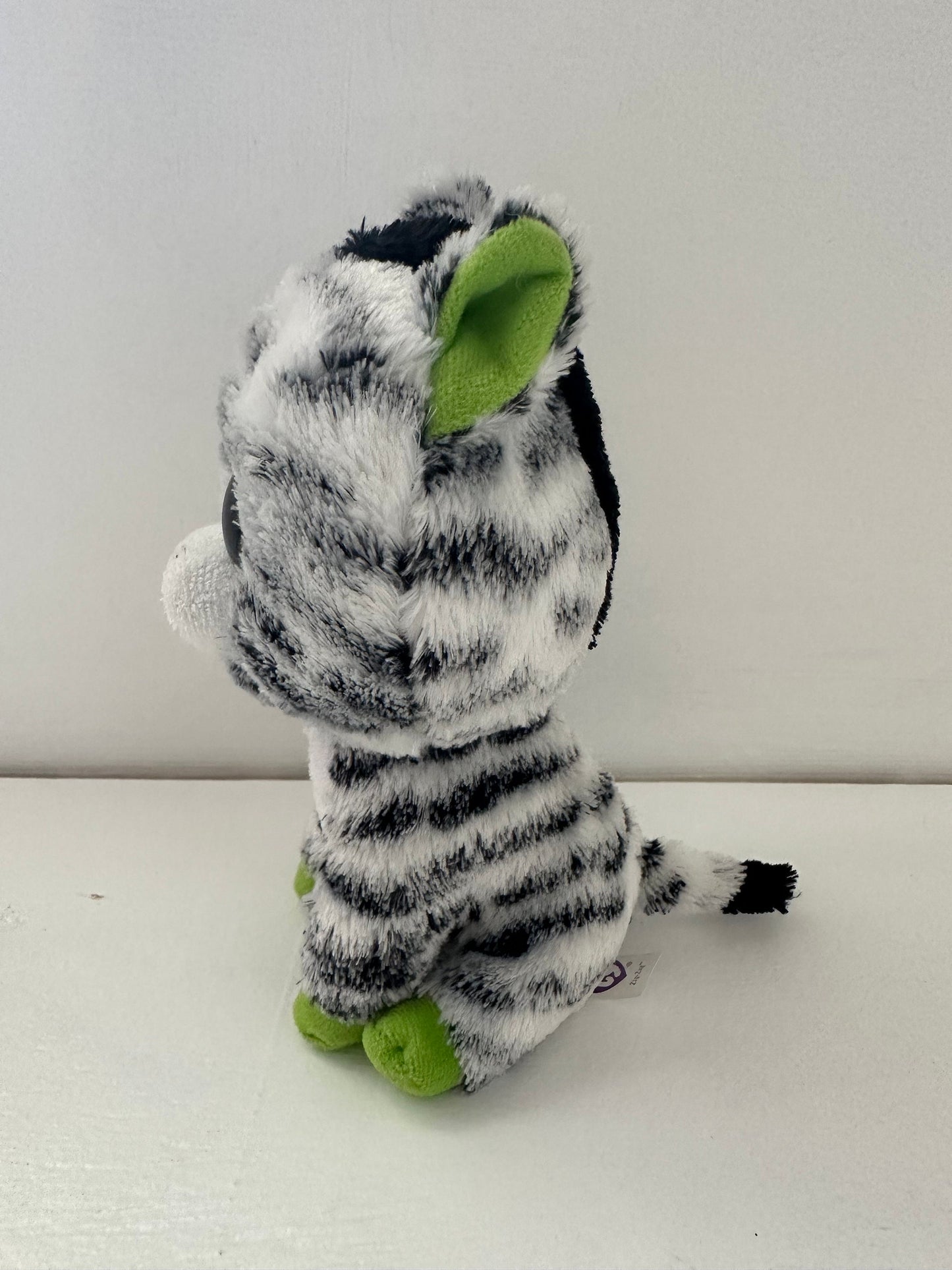 Ty Beanie Boo “Zig-Zag” the Cute Zebra - Purple Tag - No Hang Tag (6 inch)