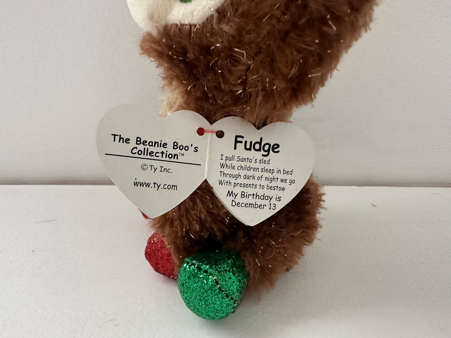 Ty Beanie Boo “Fudge” the Holiday Reindeer (6 inch)