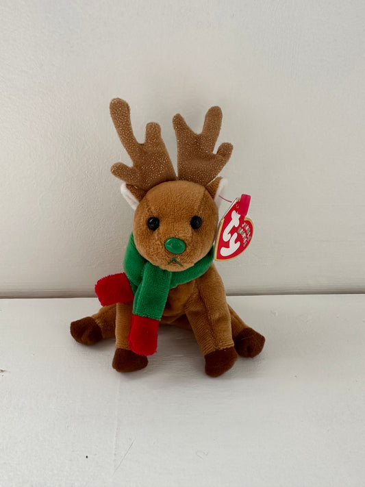 Ty Jingle Beanies “Jingly” the Reindeer Christmas Tree Ornament (4 inch)