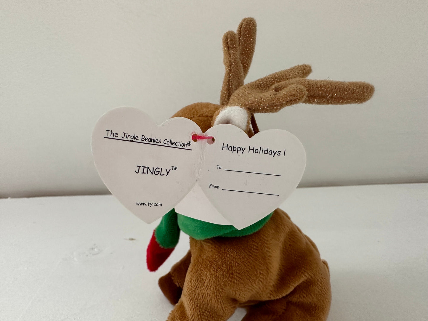 Ty Jingle Beanies “Jingly” the Reindeer Christmas Tree Ornament (4 inch)