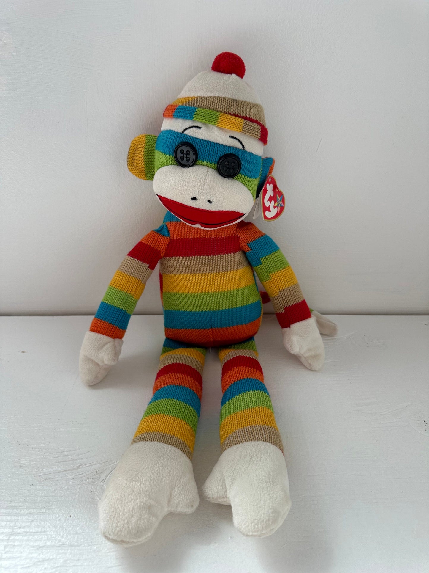 Ty Beanie Buddy “Socks” the Adorable Sock Monkey *Rare* (12  inch)