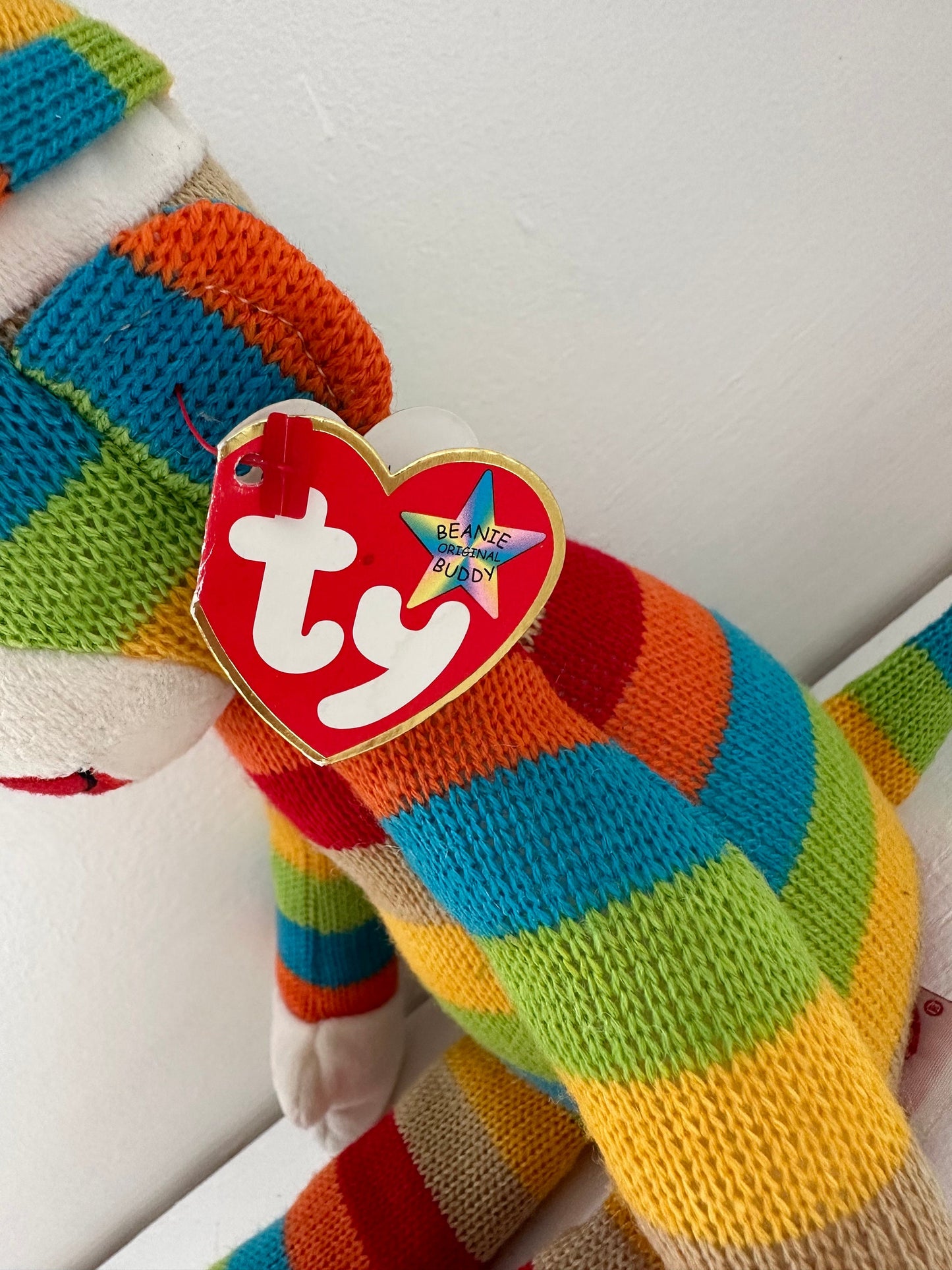 Ty Beanie Buddy “Socks” the Adorable Sock Monkey *Rare* (12  inch)