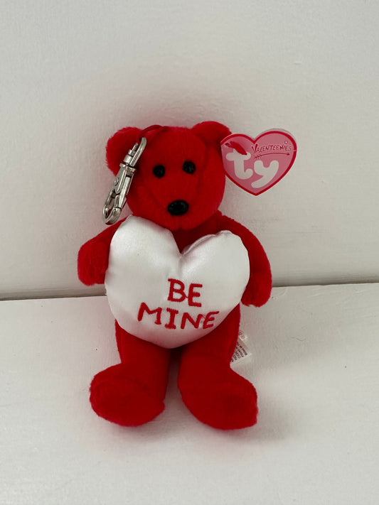 Ty Key Clips “Be Mine”, the Bear *Small* Beanie with Metal Key Chain (4 inch)