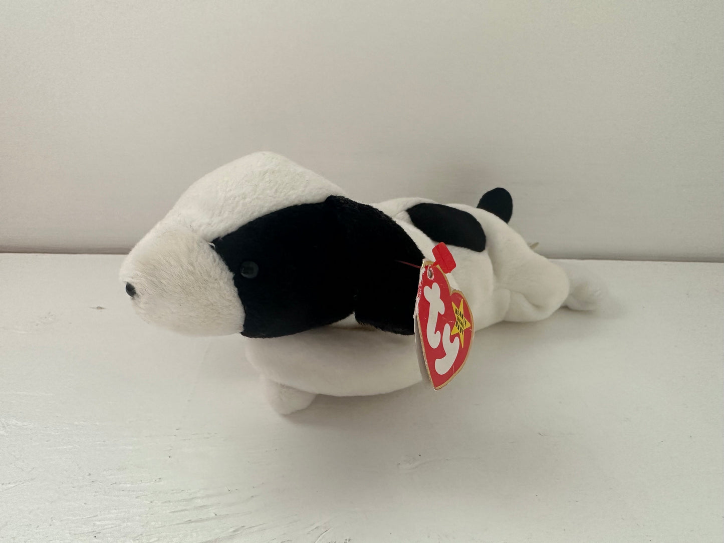 Ty Beanie Baby Dog “Spot” the Dog Handmade in Korea with Canadian Tush - Non Mint Tag (8 inch)