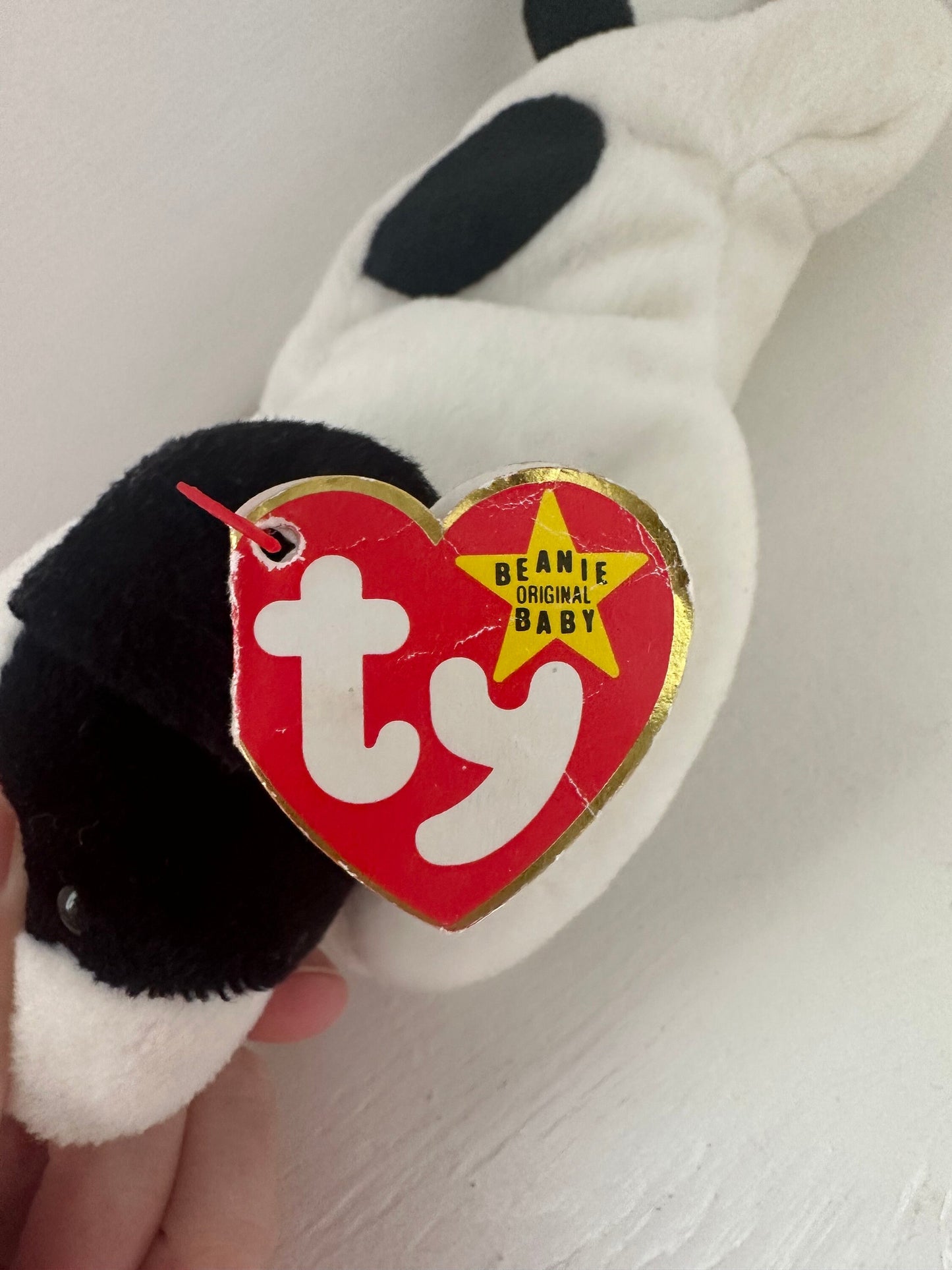 Ty Beanie Baby Dog “Spot” the Dog Handmade in Korea with Canadian Tush - Non Mint Tag (8 inch)