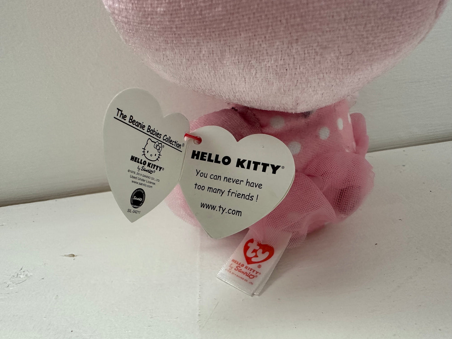 Ty Beanie Baby PINK “Hello Kitty” wearing Pink Tutu Dress (6 inch)