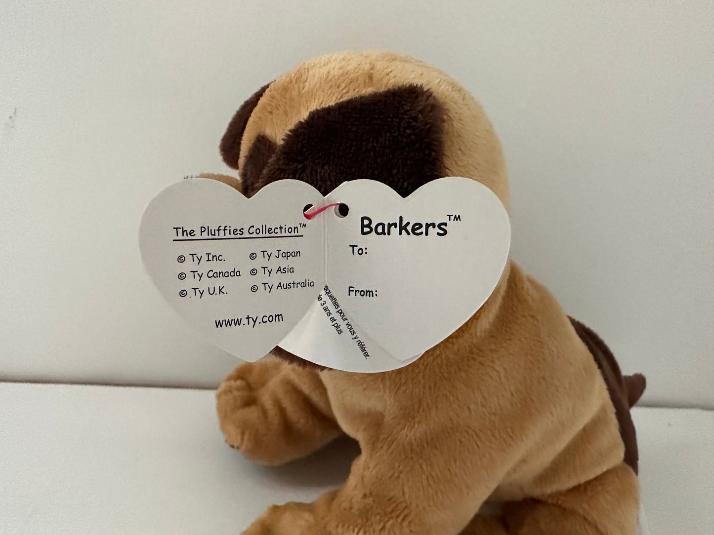 Ty Pluffies Collection “Barkers” the Dog *Rare* (8.5 inch)