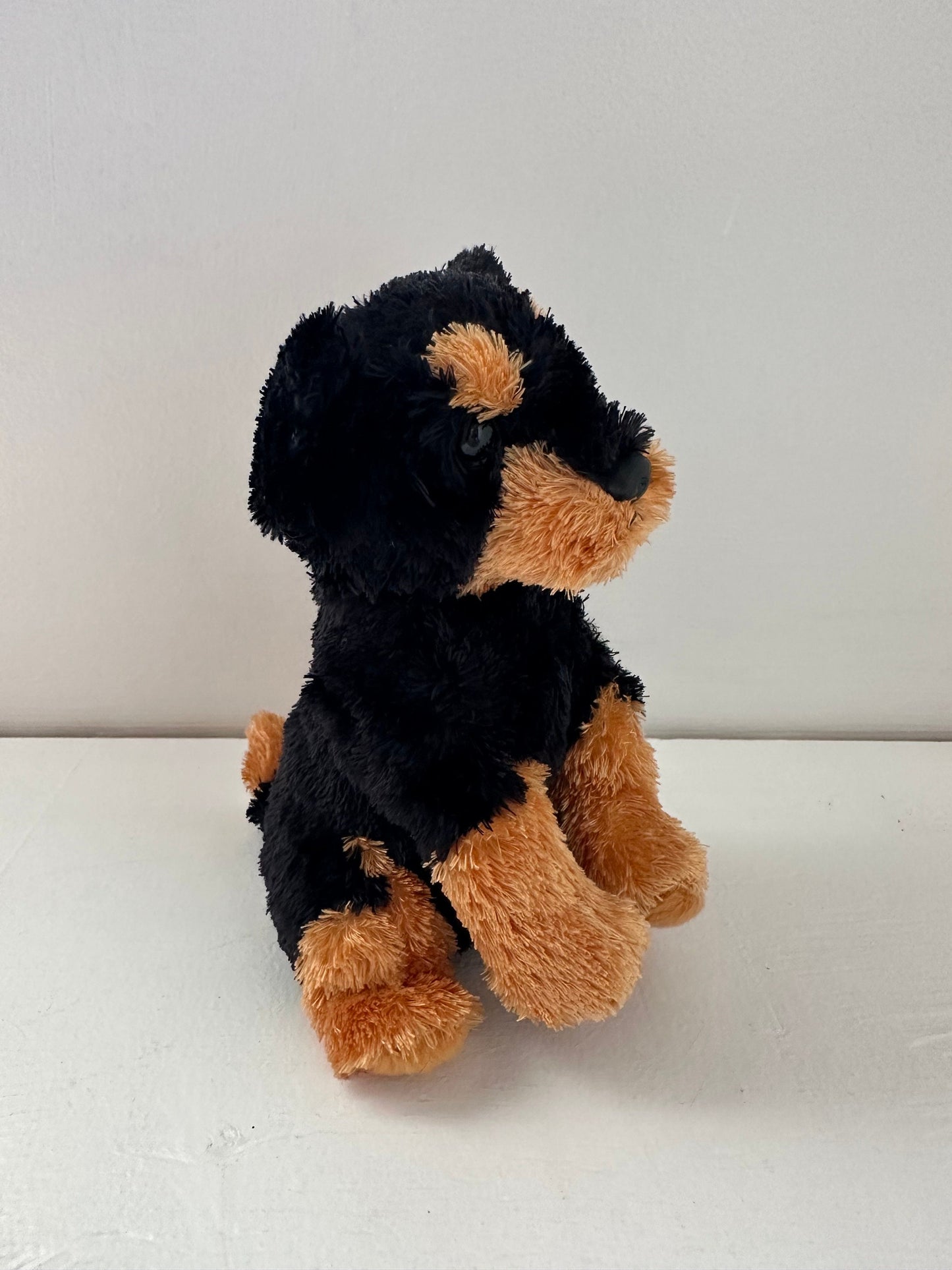 Ty Beanie Baby “Brutus” the Puppy Dog Rottweiler - Sitting down ears up version *Rare* (7 inch)