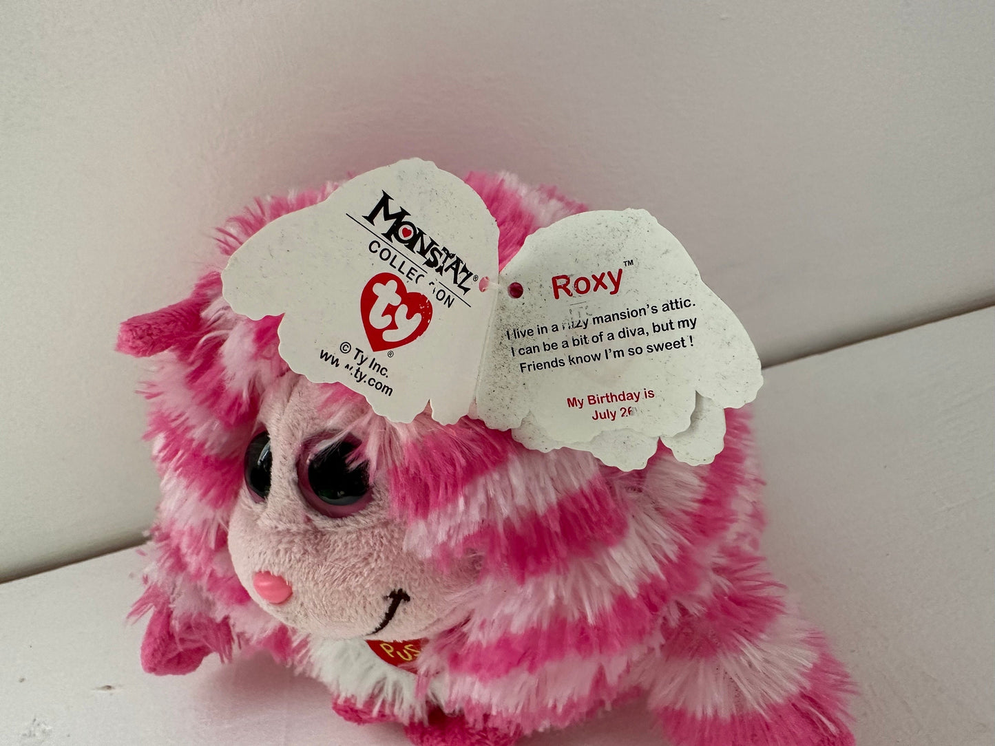 Ty Monstaz “Roxy” the Round Monster  - Sound Working - Non Mint Tag (Small 6 inch Version)