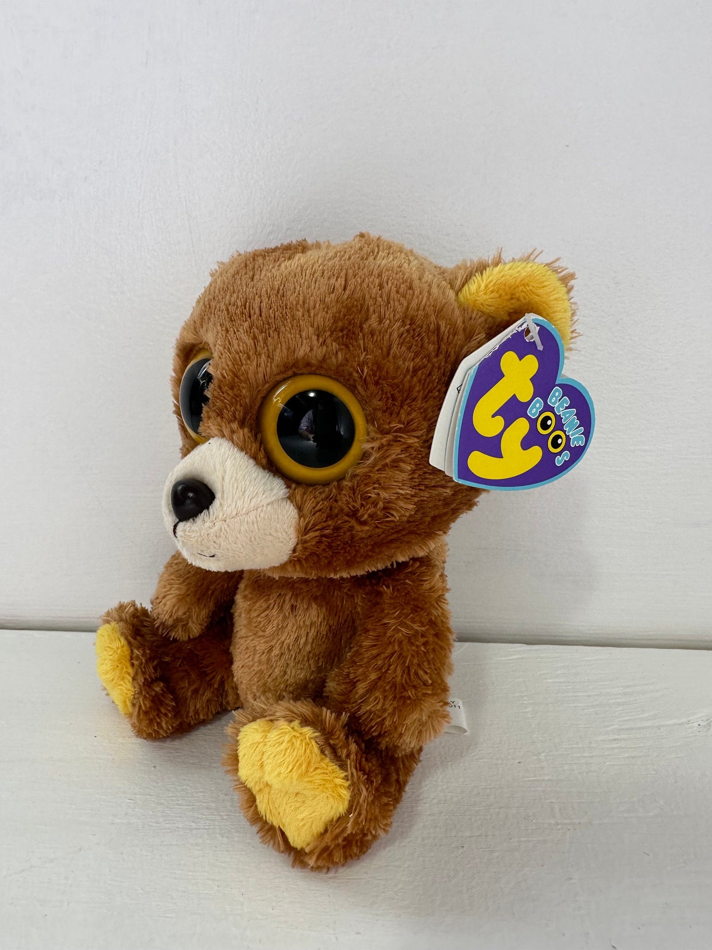 Ty Beanie Boo “Honey” the Bear - Purple Tag Rare! (6 inch)