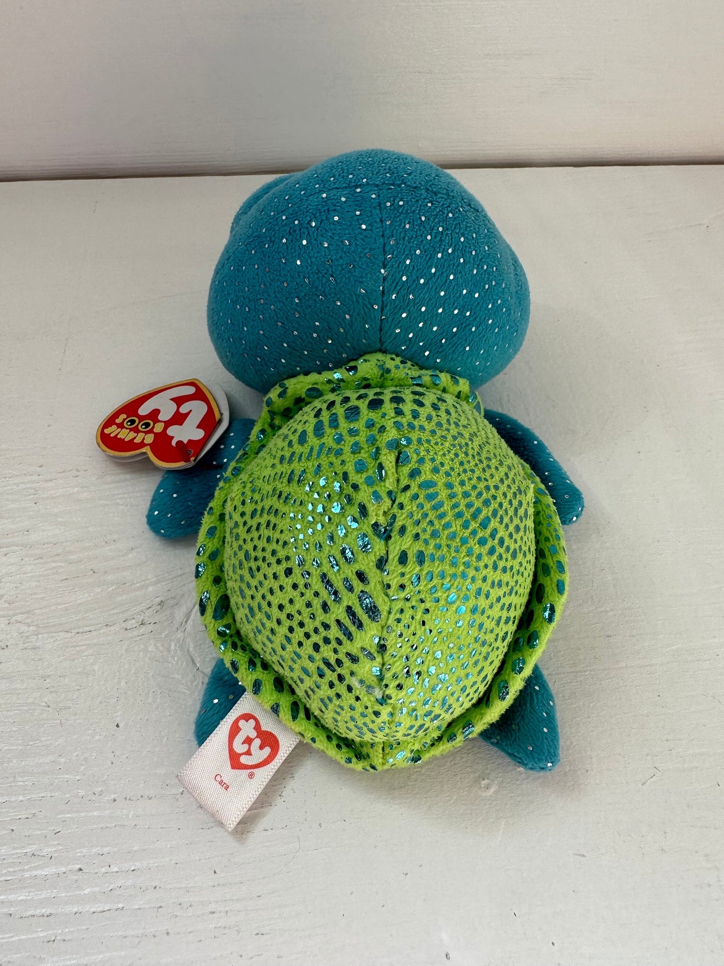 Ty Beanie Boo “Cara” the Blue and Green Turtle - Sea World Exclusive Rare! (6 inch)