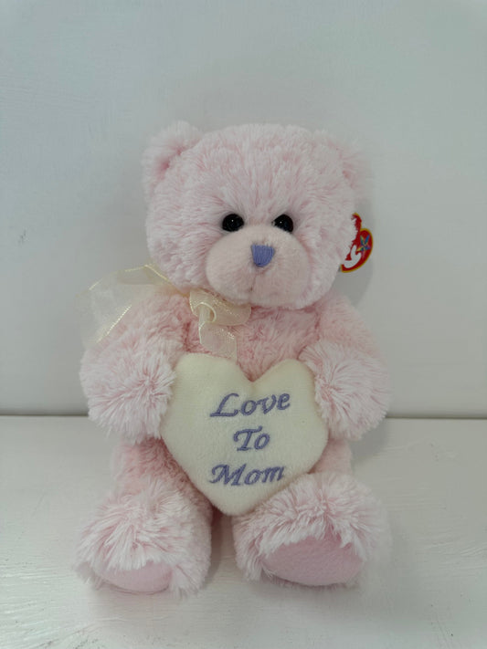 Ty Beanie Buddy “Love to Mom” the Pink Mothers Day / Gift for Mom Bear  (13.5 inch)