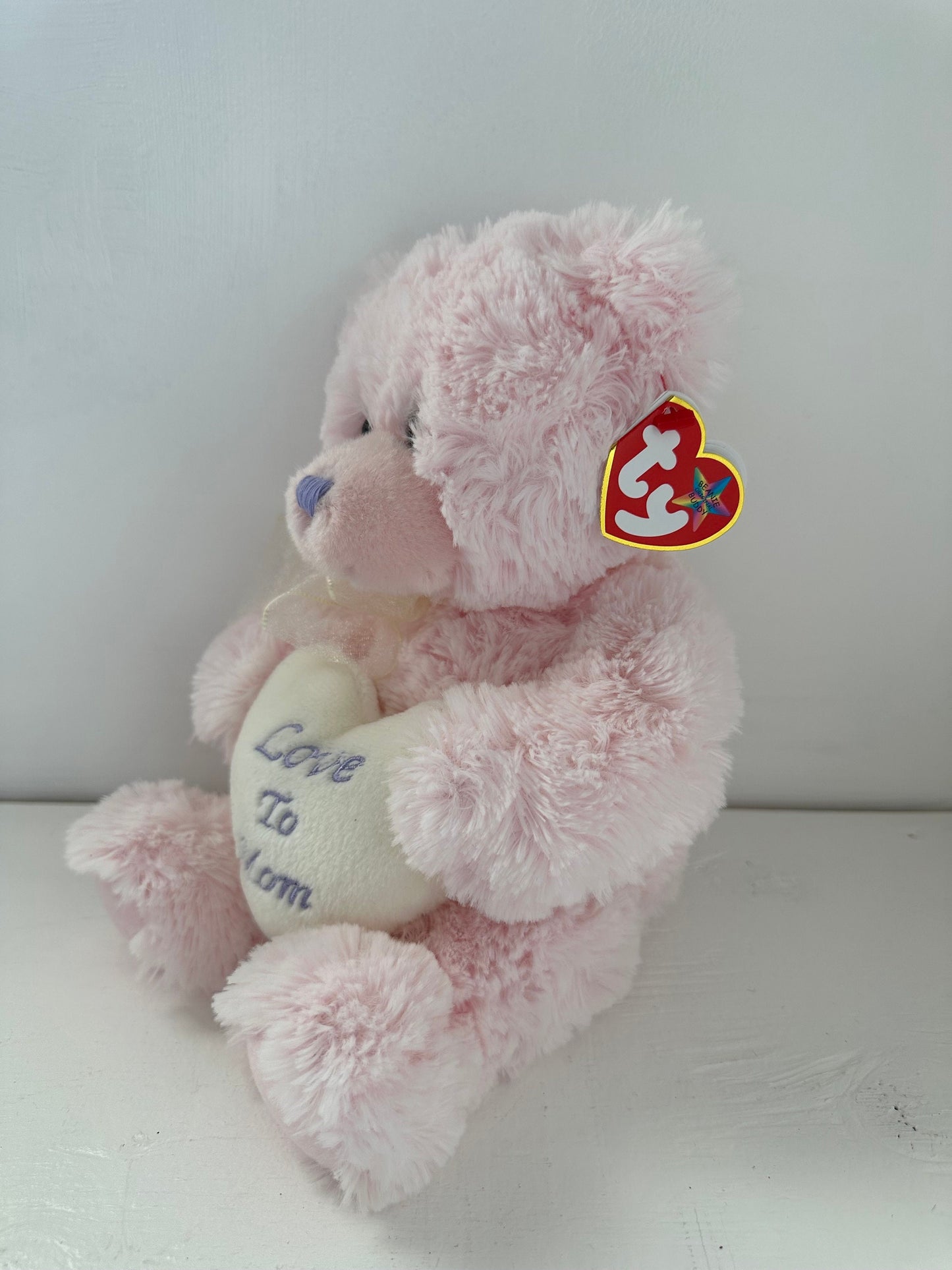 Ty Beanie Buddy “Love to Mom” the Pink Mothers Day / Gift for Mom Bear  (13.5 inch)