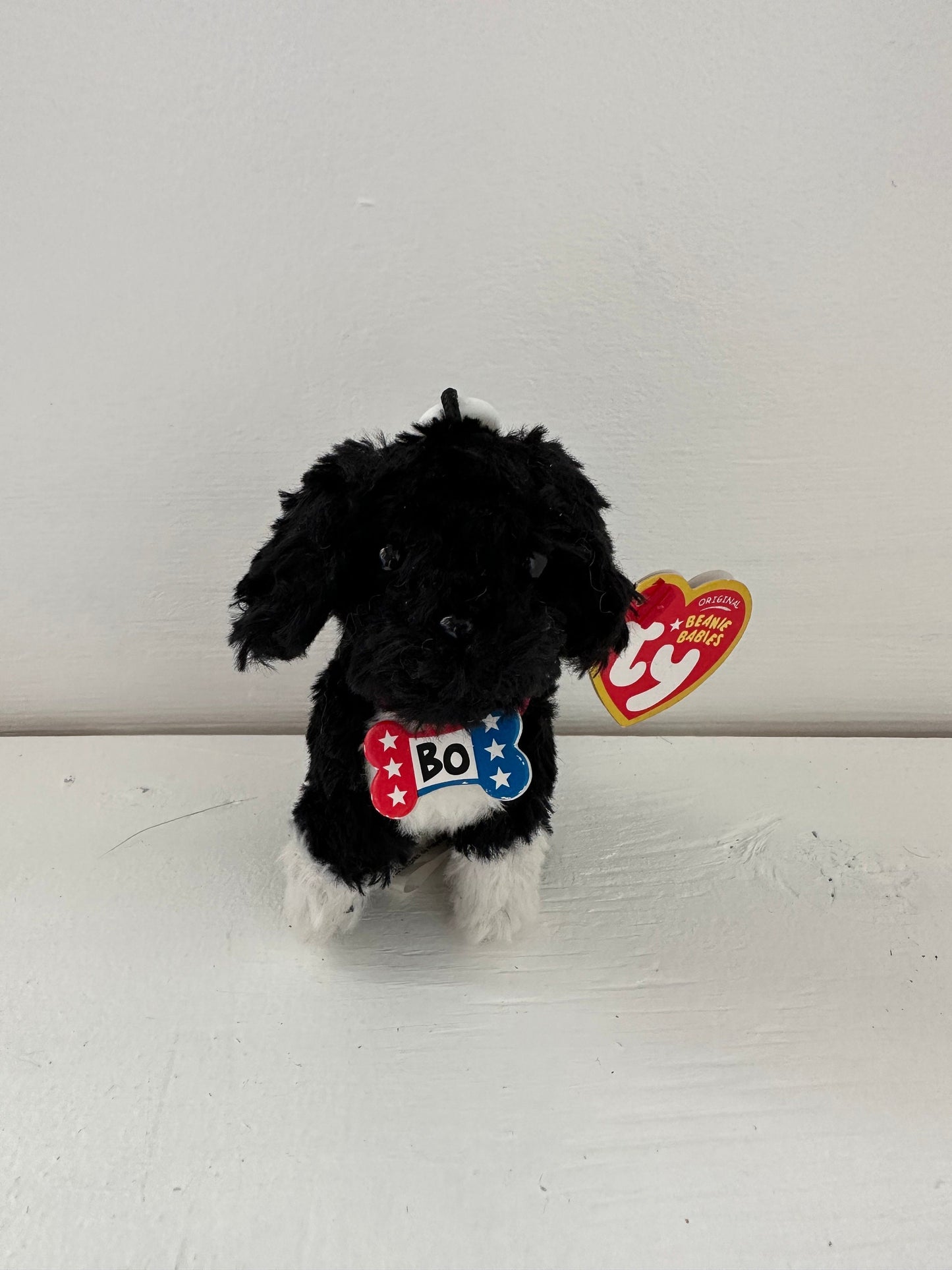 Ty Beanie Baby “Bo” the Portuguese Water Dog - Plastic Key Clip (4 inch)