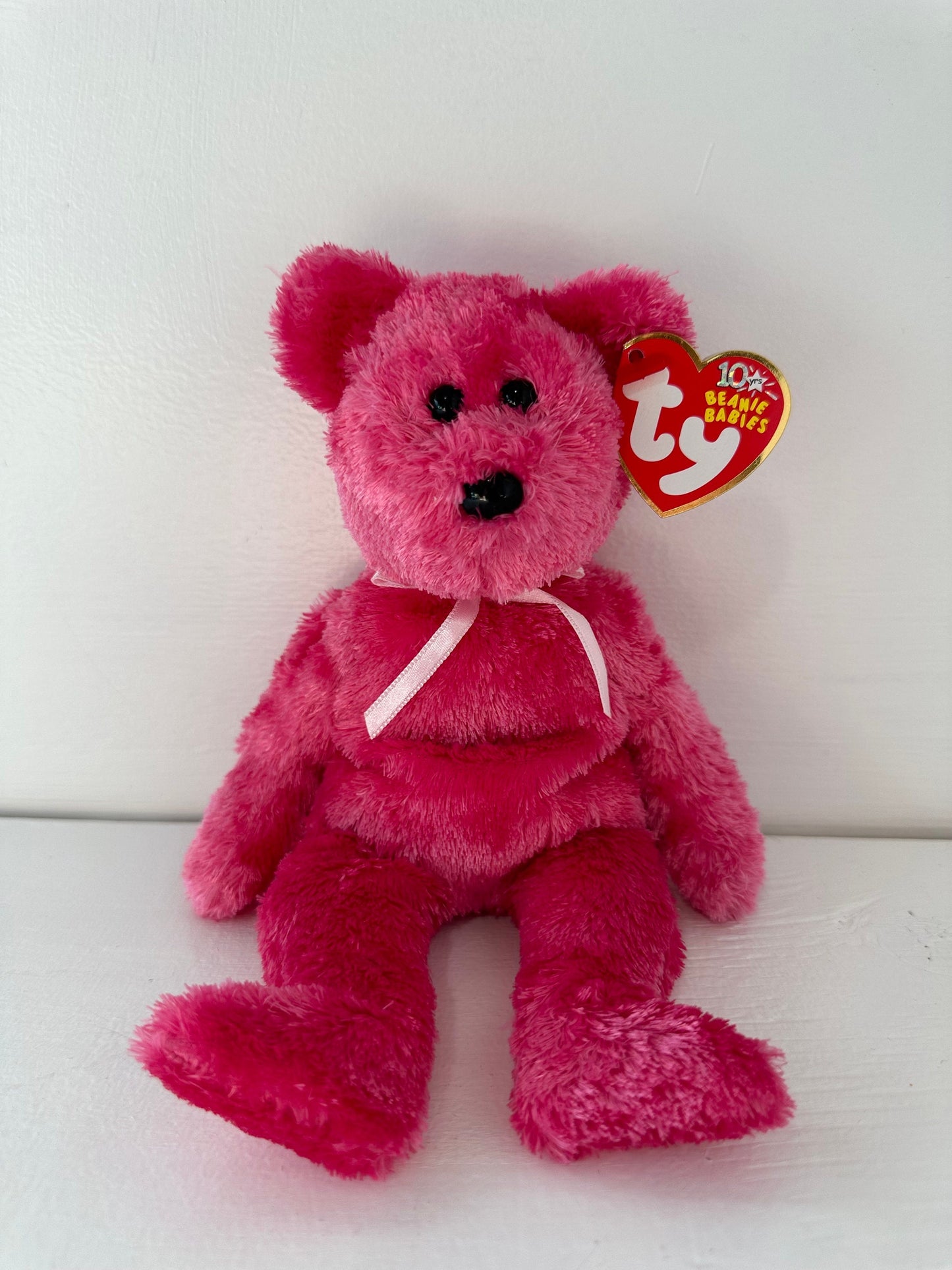 Ty Beanie Baby “Sherbet” the Bear - Dark Pink Version (8.5 inch)