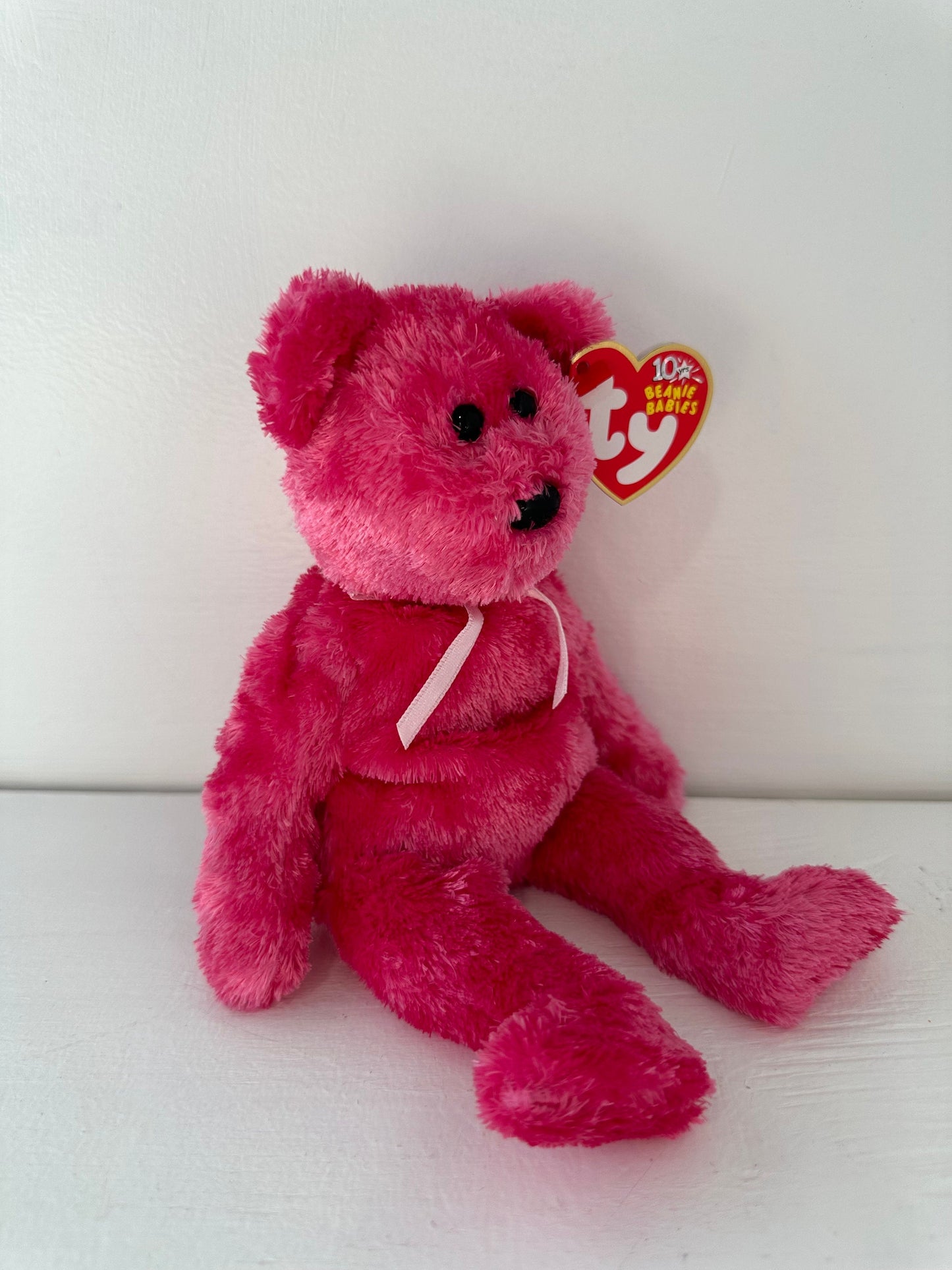 Ty Beanie Baby “Sherbet” the Bear - Dark Pink Version (8.5 inch)