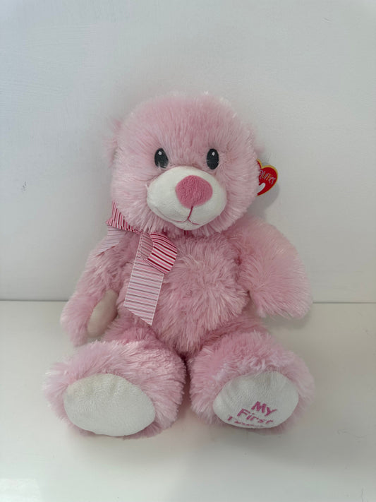 Ty Pluffies Collection “Sweet Baby” the Adorable Pink Bear  - My First Teddy (13 inch)