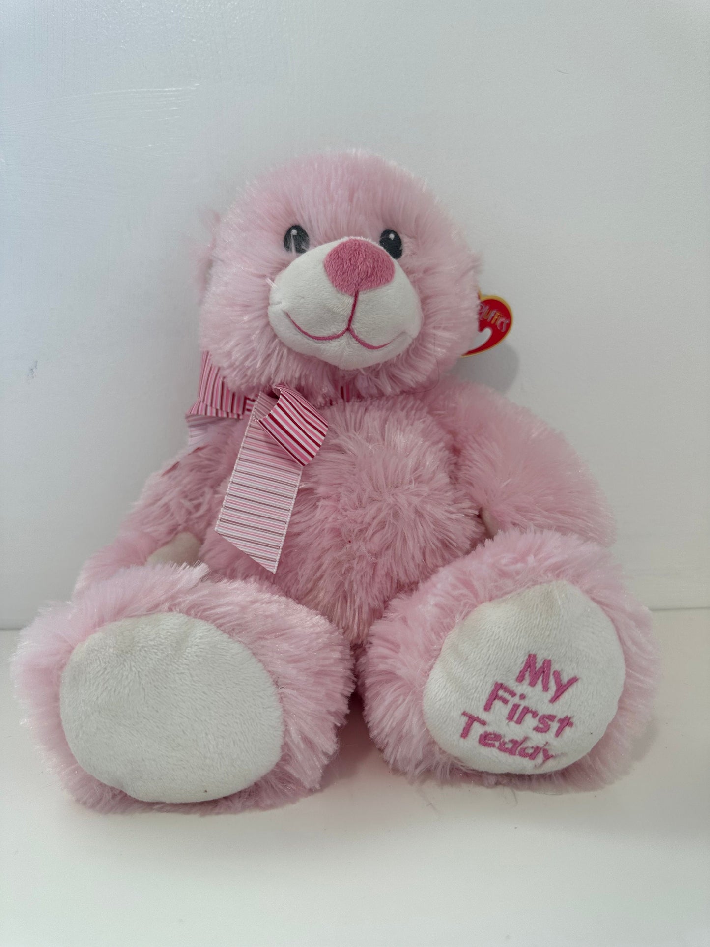 Ty Pluffies Collection “Sweet Baby” the Adorable Pink Bear  - My First Teddy (13 inch)