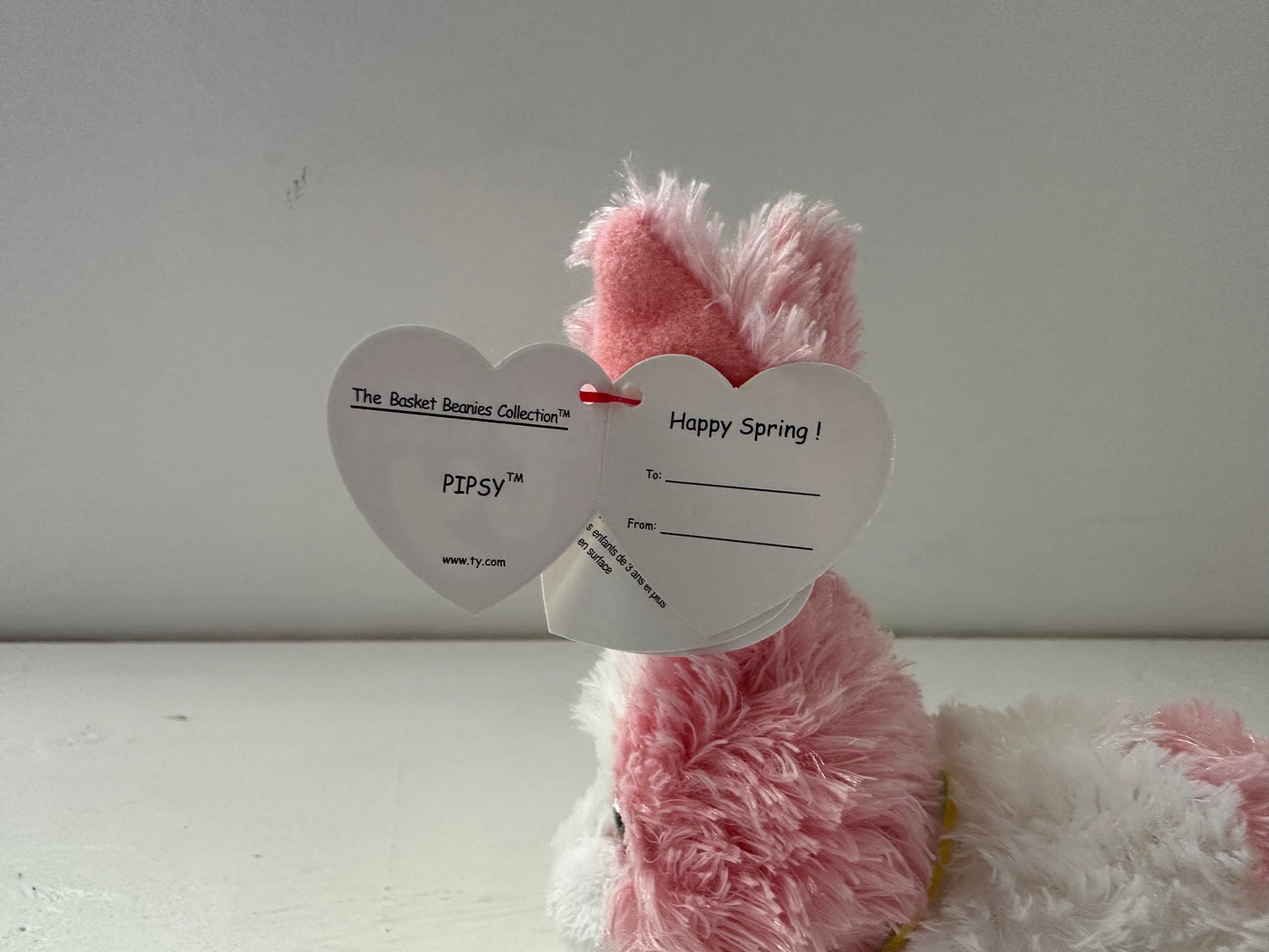 Ty Basket Beanie “Pipsy” the Pink Bunny Rabbit! *Small Basket Beanie* (4 inch)