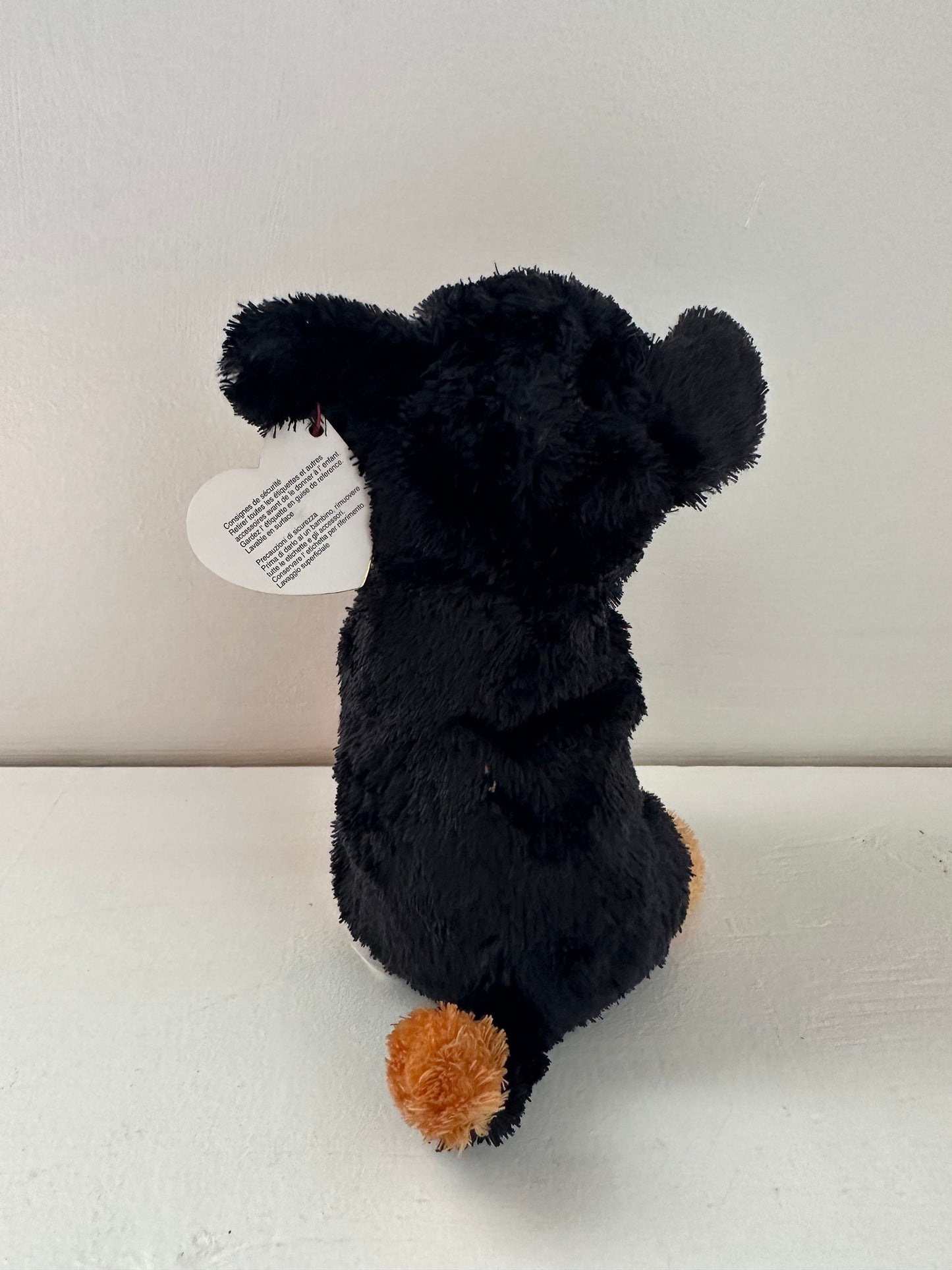 Ty Beanie Baby “Brutus” the Puppy Dog Rottweiler - Sitting down ears up version *Rare* (7 inch)