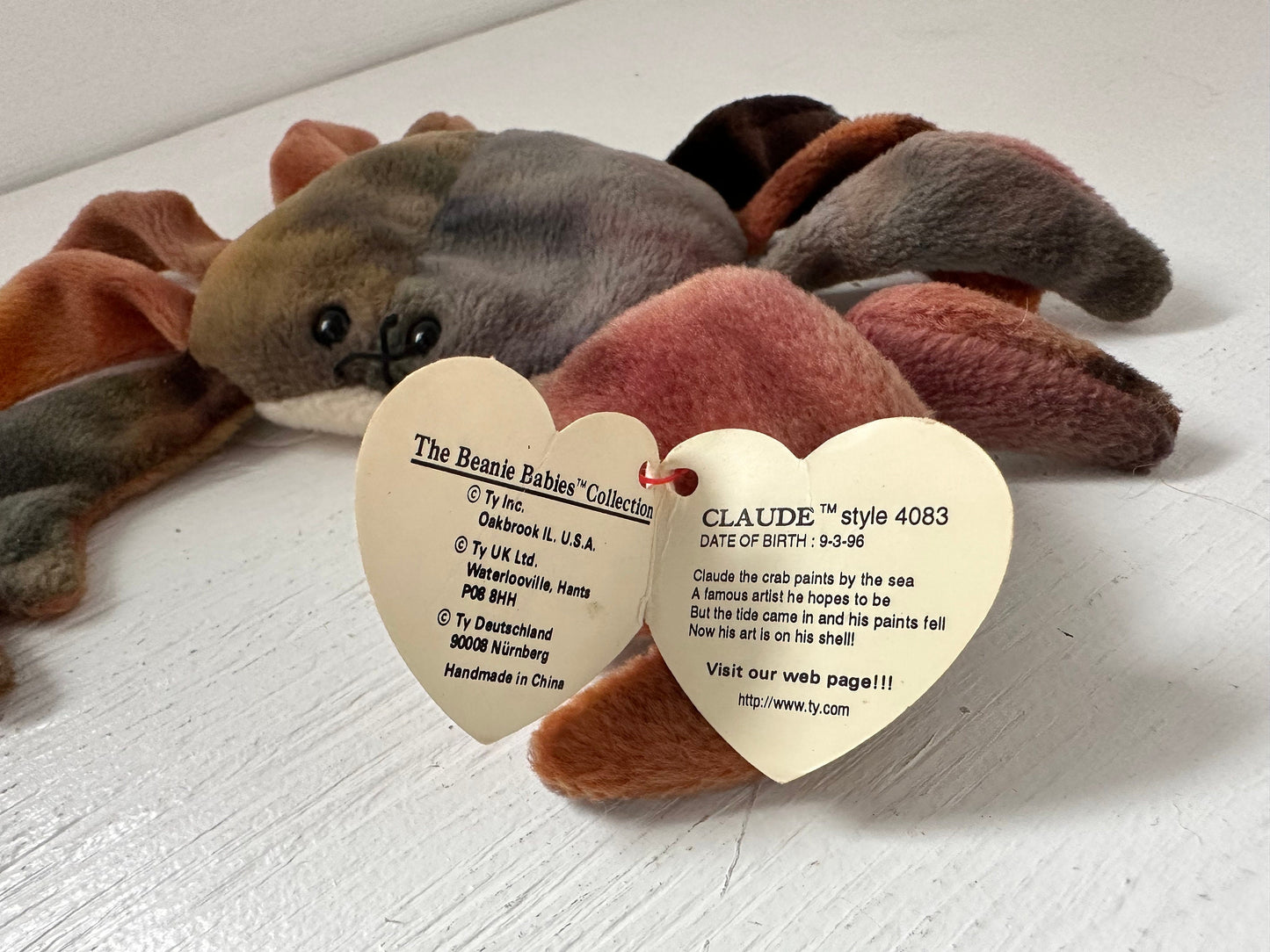 Ty Beanie Baby “Claude” the Crab - All Caps Tag Error - Non Mint Tag *Rare* (7.5 inch)