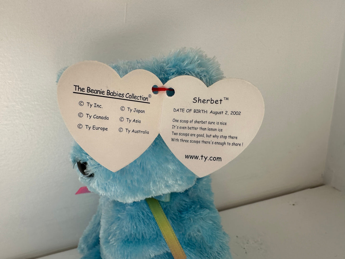 Ty Beanie Baby “Sherbet” the Bear - Blue Version (8.5 inch)