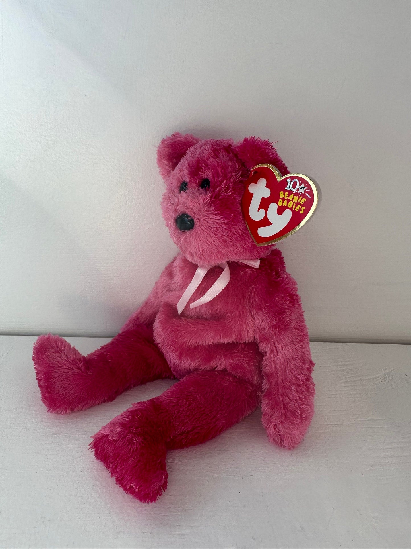 Ty Beanie Baby “Sherbet” the Bear - Dark Pink Version (8.5 inch)