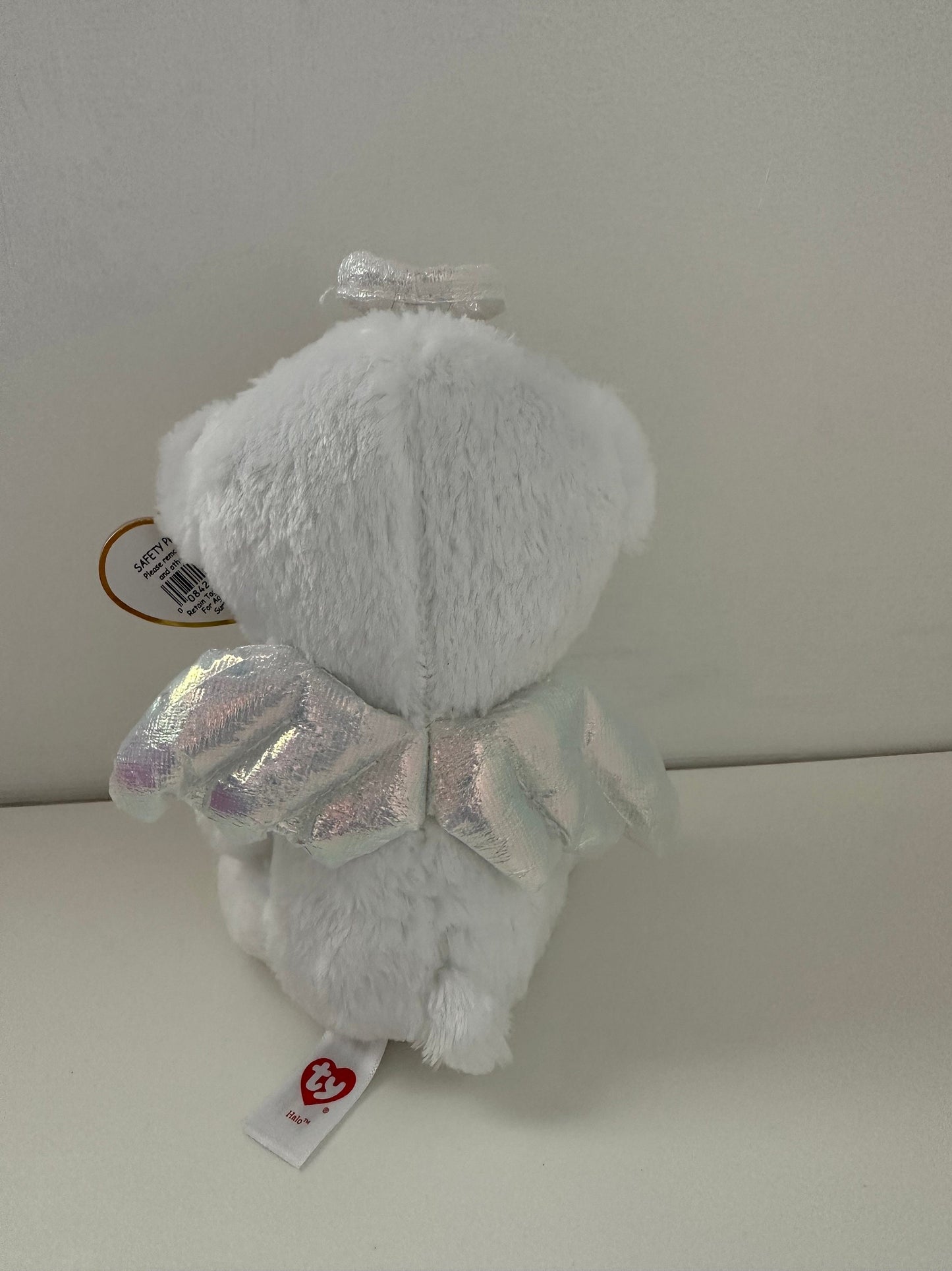 TY Beanie Boo “Halo” the Angel Bear with Iridescent Wings RARE (6 inch)