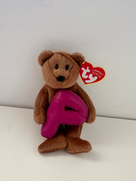 Ty Alphabet Beanie “P” the Bear Holding Letter P (4.5 inch)