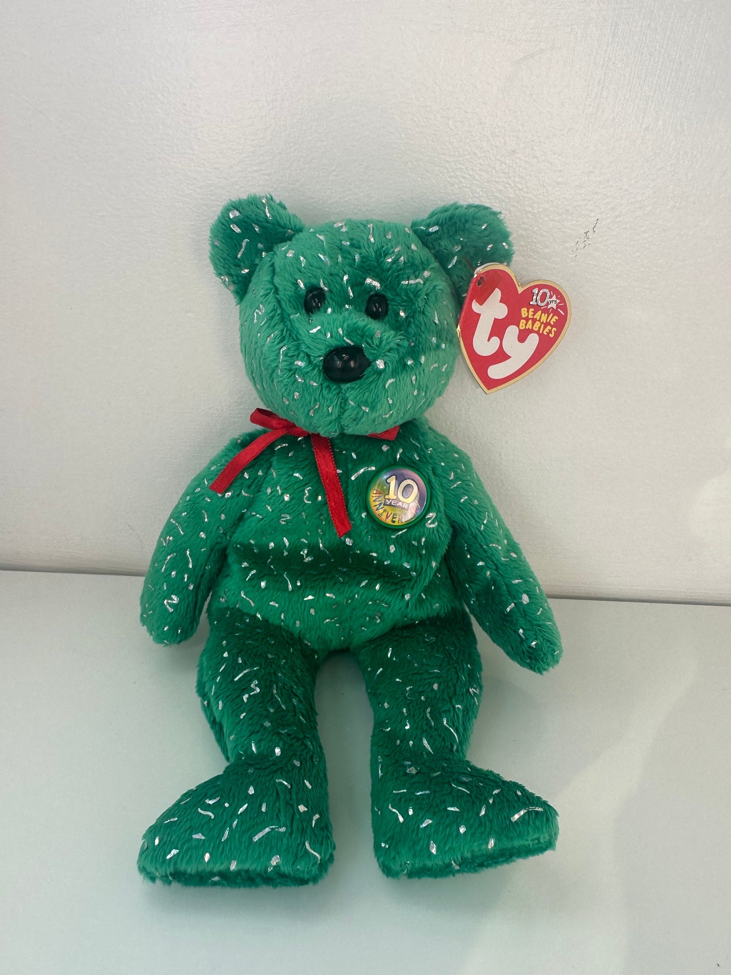 Ty Beanie Baby Decade Bear the Green Bear  (8.5 inch)