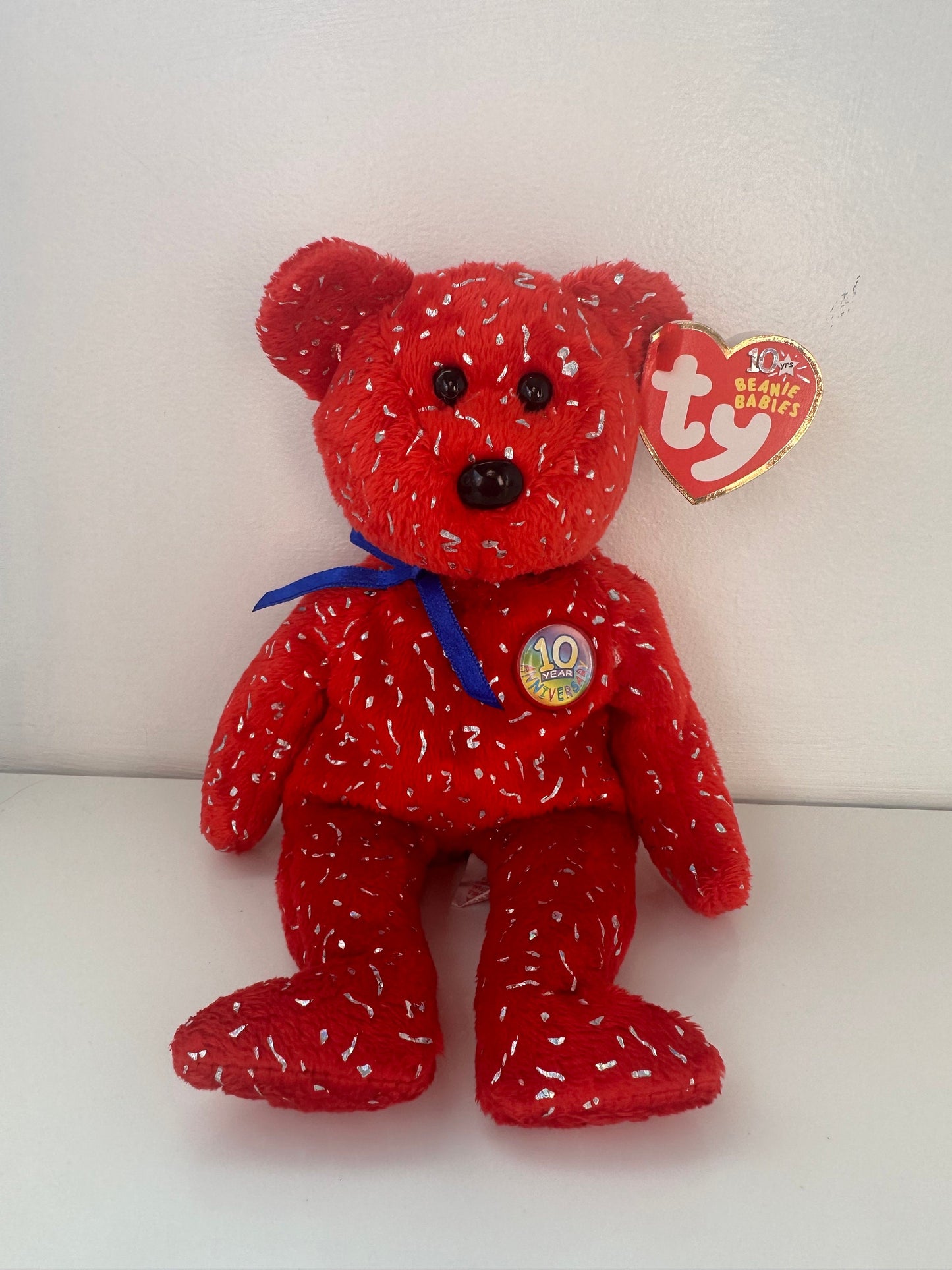 Ty Beanie Baby Decade Bear the Red Bear  (8.5 inch)