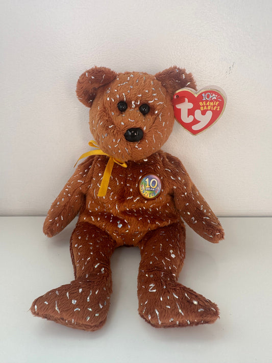 Ty Beanie Baby Decade Bear the Brown Bear  (8.5 inch)