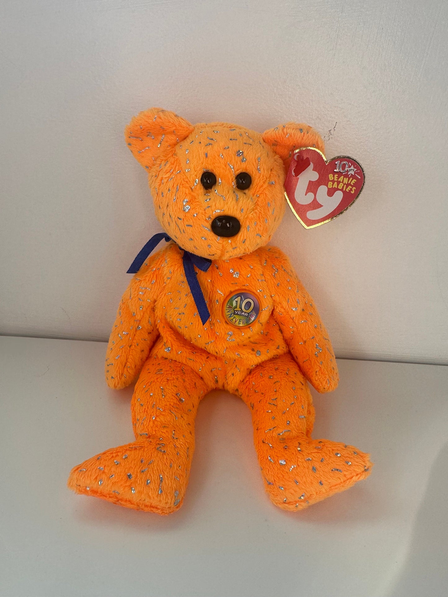 Ty Beanie Baby Decade Bear the Orange Bear  (8.5 inch)