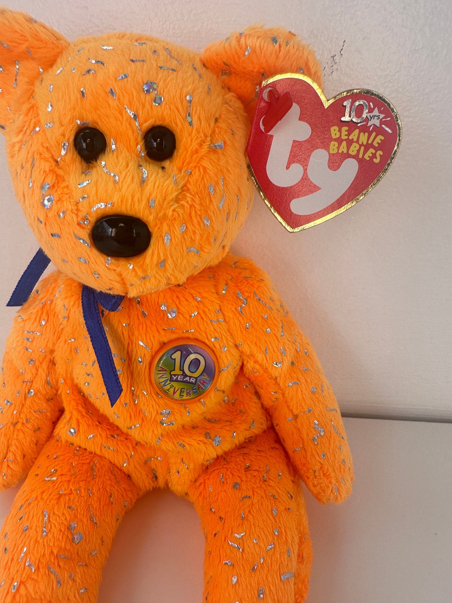 Ty Beanie Baby Decade Bear the Orange Bear  (8.5 inch)