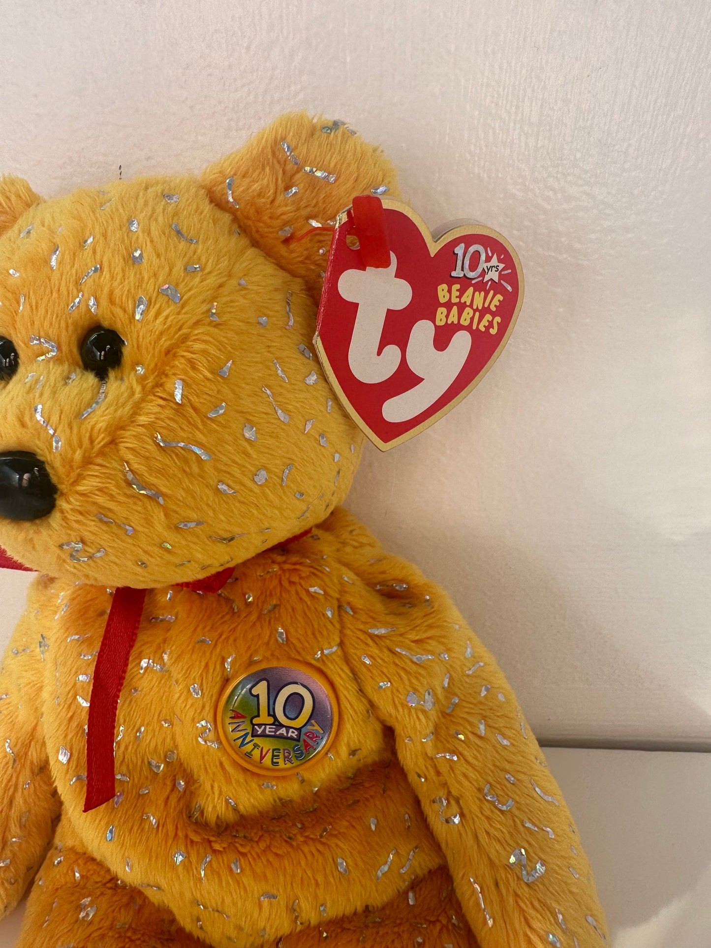 Ty Beanie Baby Decade Bear the Yellow Bear  (8.5 inch)