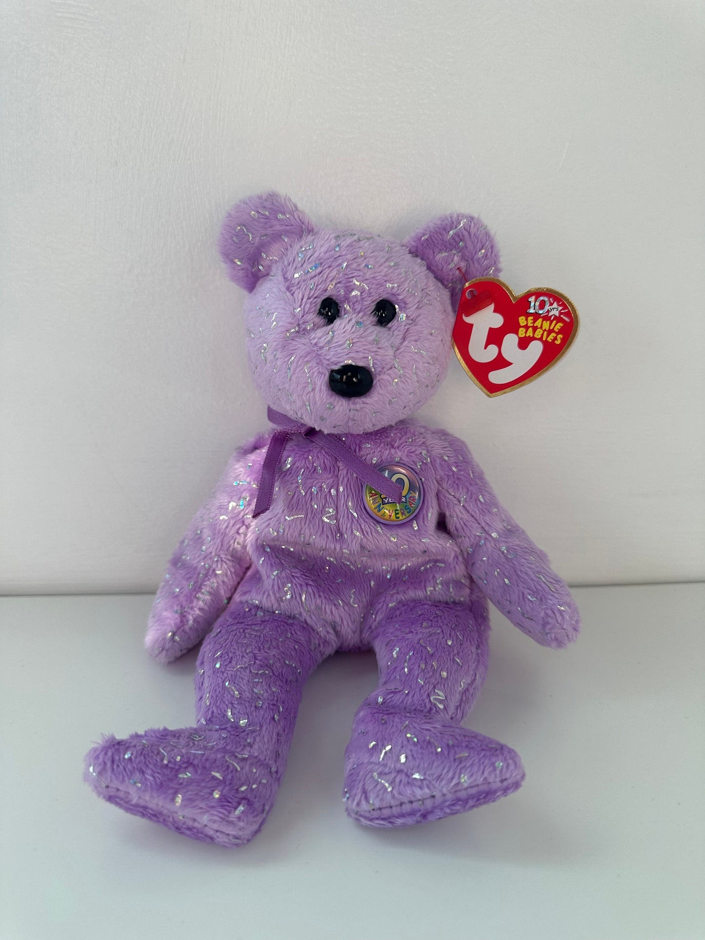 Ty Beanie Baby Decade Bear the Purple Bear  (8.5 inch)