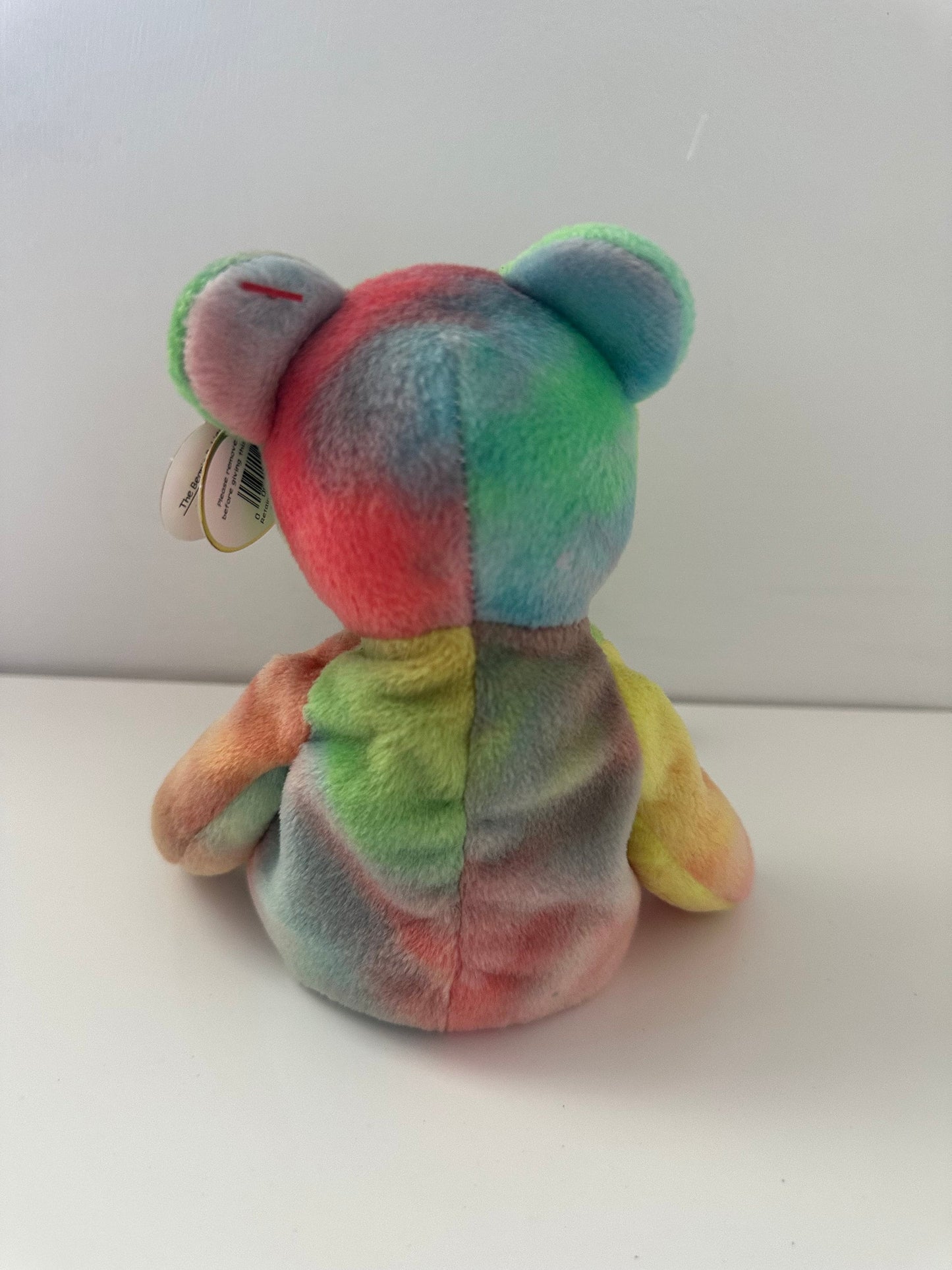 Ty Beanie Baby Peace the Tie-Dye Bear - Canadian Tush Tag! *Actual colours shown* (8.5 inch)