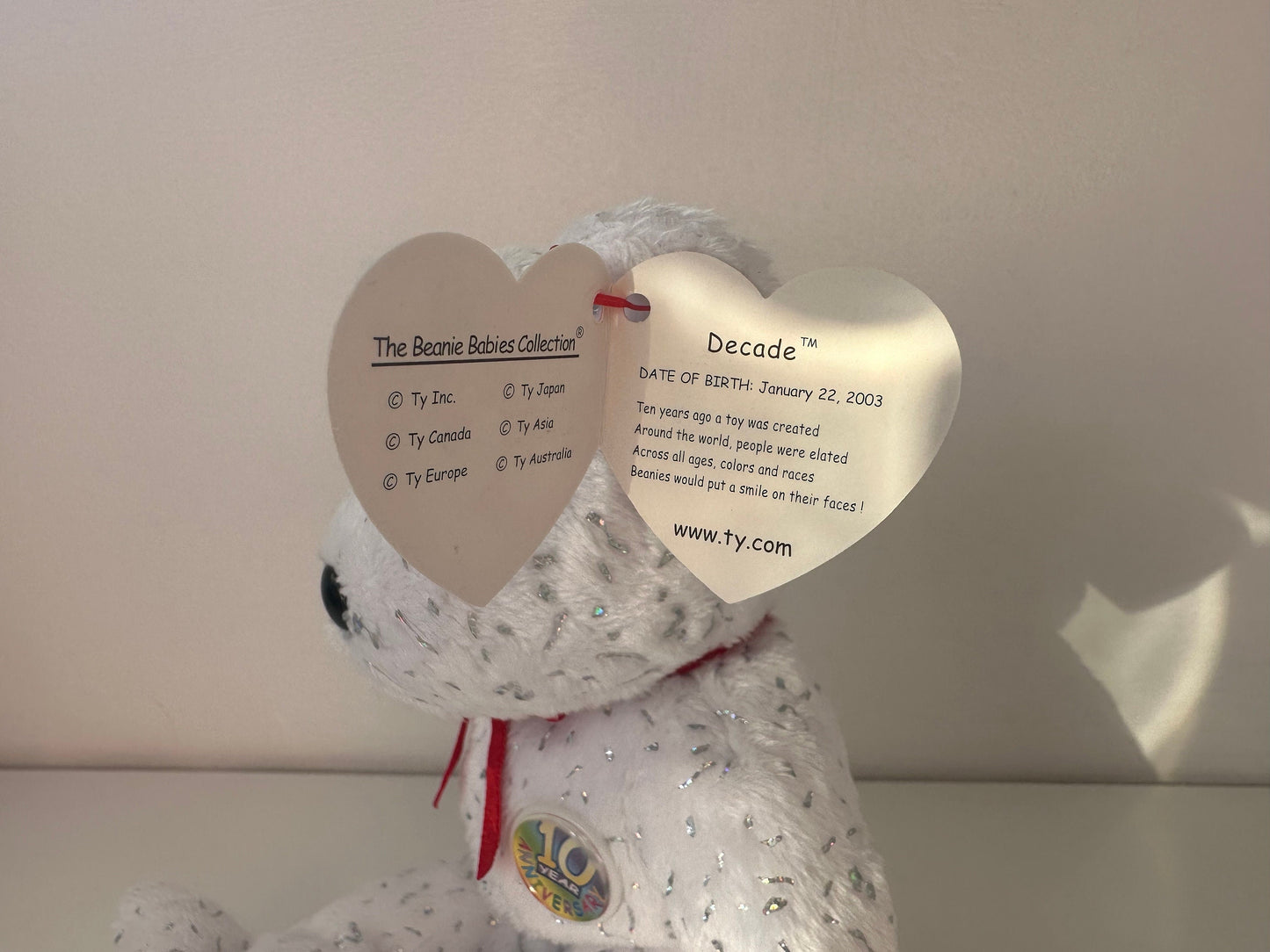 Ty Beanie Baby Decade Bear the White Bear  (8.5 inch)