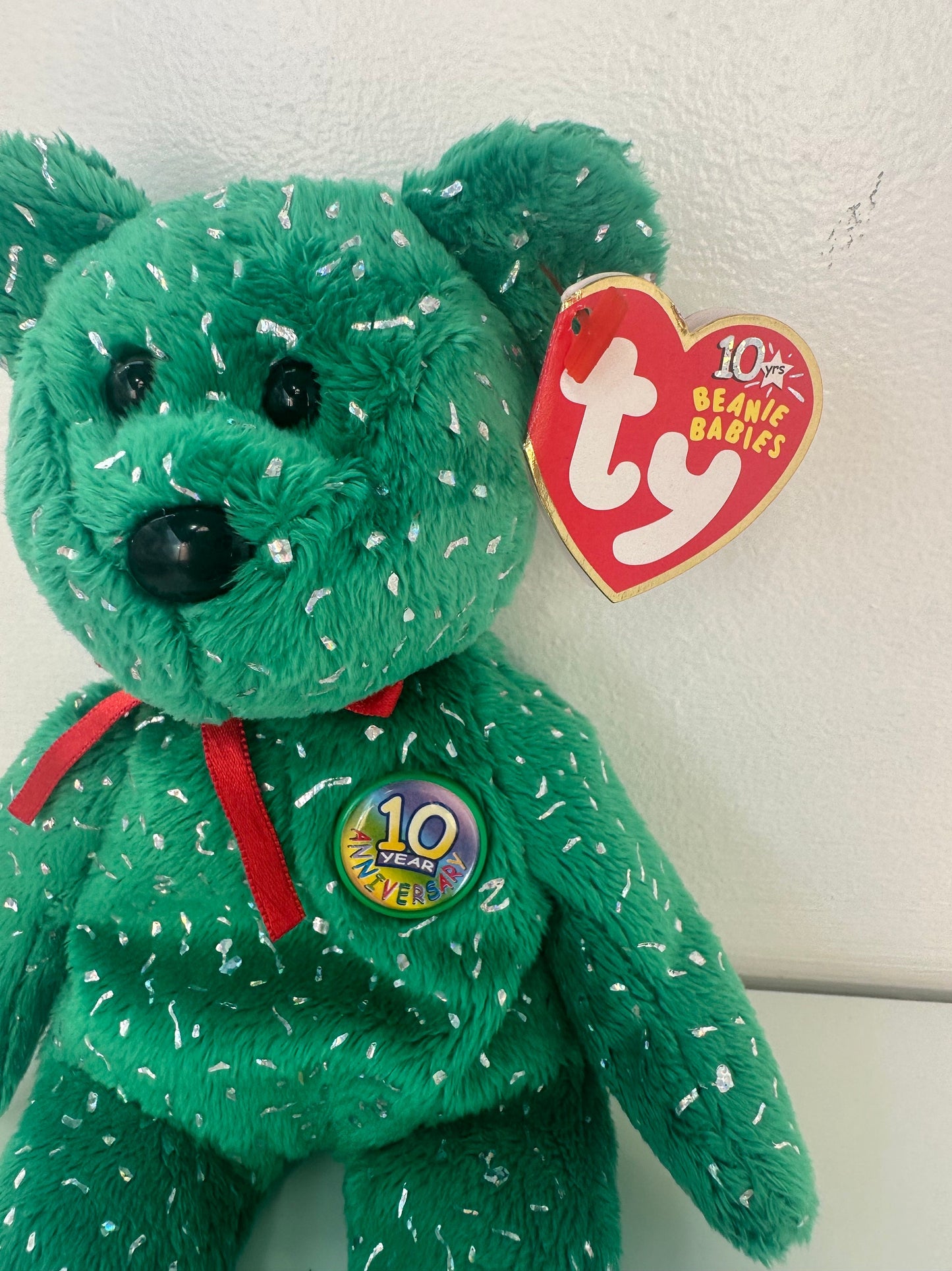 Ty Beanie Baby Decade Bear the Green Bear  (8.5 inch)