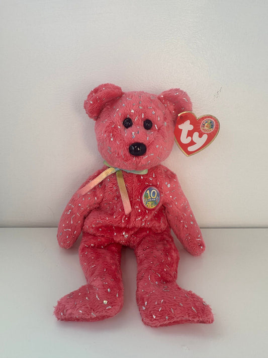 Ty Beanie Baby Decade Bear the Pink Bear  (8.5 inch)