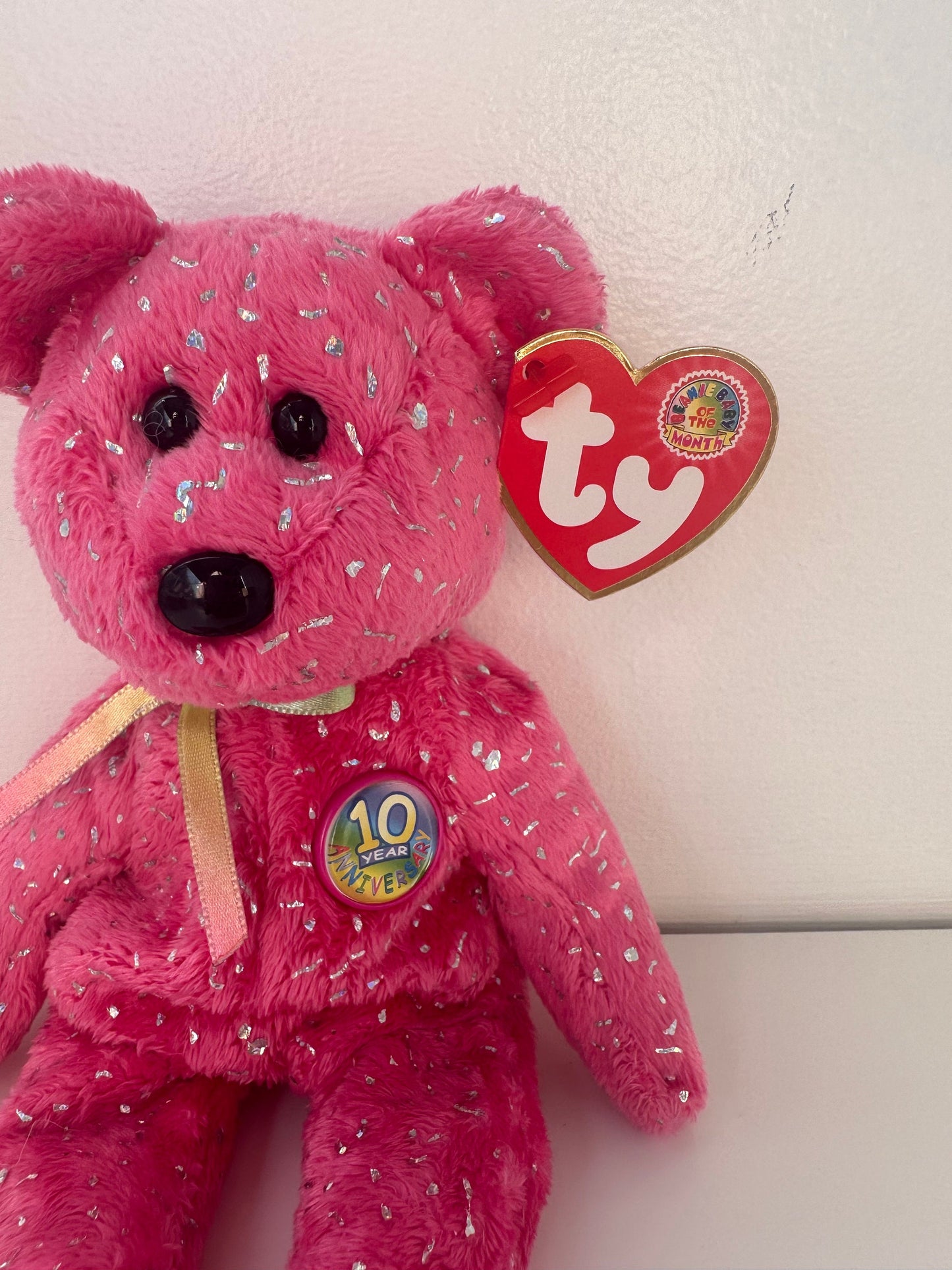 Ty Beanie Baby Decade Bear the Pink Bear  (8.5 inch)