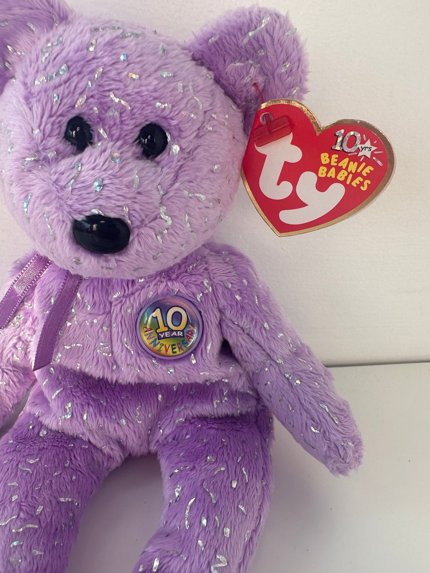 Ty Beanie Baby Decade Bear the Purple Bear  (8.5 inch)