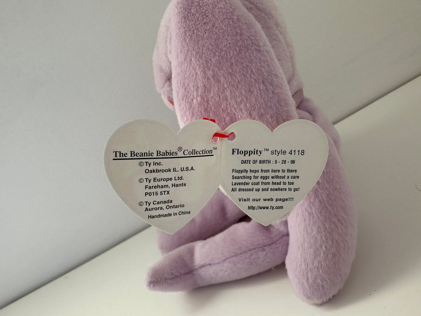 Ty Beanie Baby “Floppity” the Purple Bunny ! (8.5 inch)