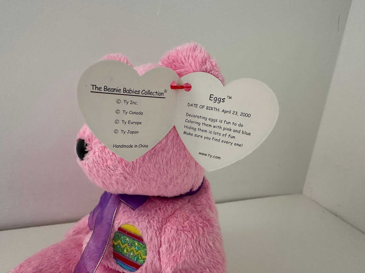 Ty Beanie Baby “Eggs” the Pink Easter Bear  (8.5 inch)