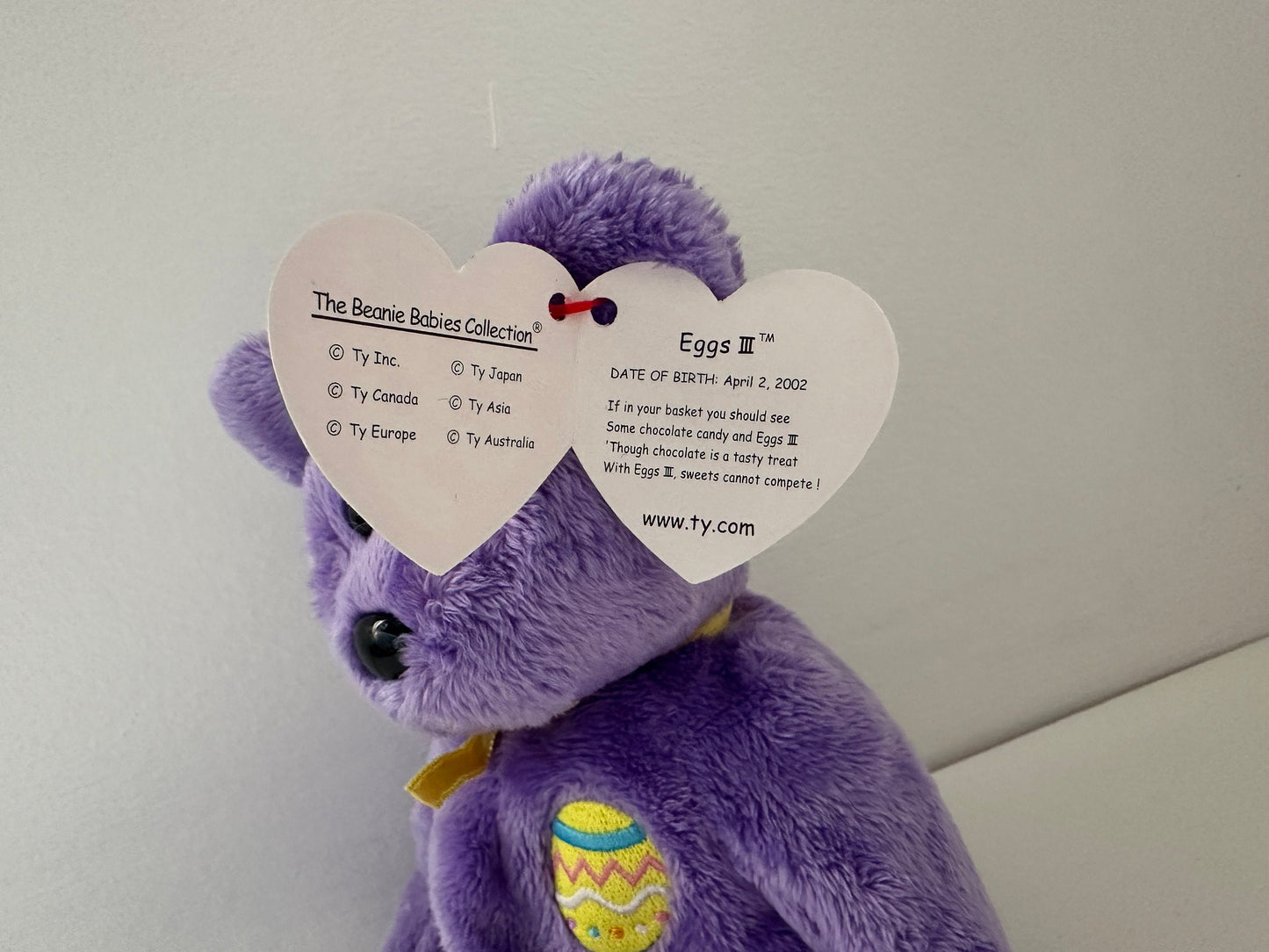 Ty Beanie Baby “Eggs III” the Purple Easter Bear  (8.5 inch)