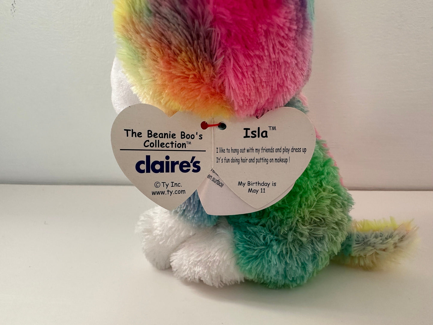 Ty Beanie Boo “Isla” the Colourful Tie Dye Bulldog - Claire’s Exclusive *Rare* (6 inch)