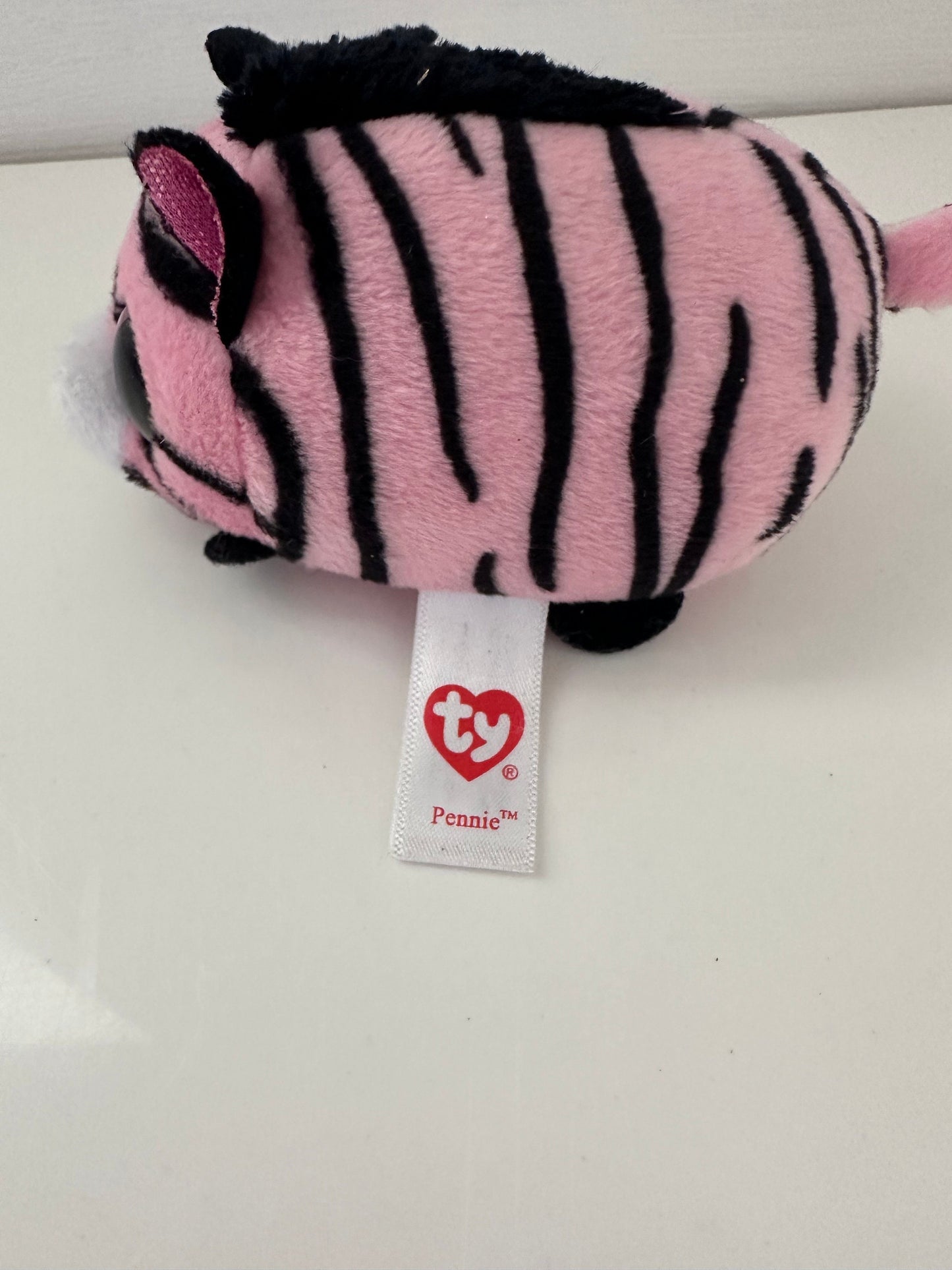 Ty Stackables Teeny Tys “Pennie” the Pink Zebra - No Hang Tag (4 inch)