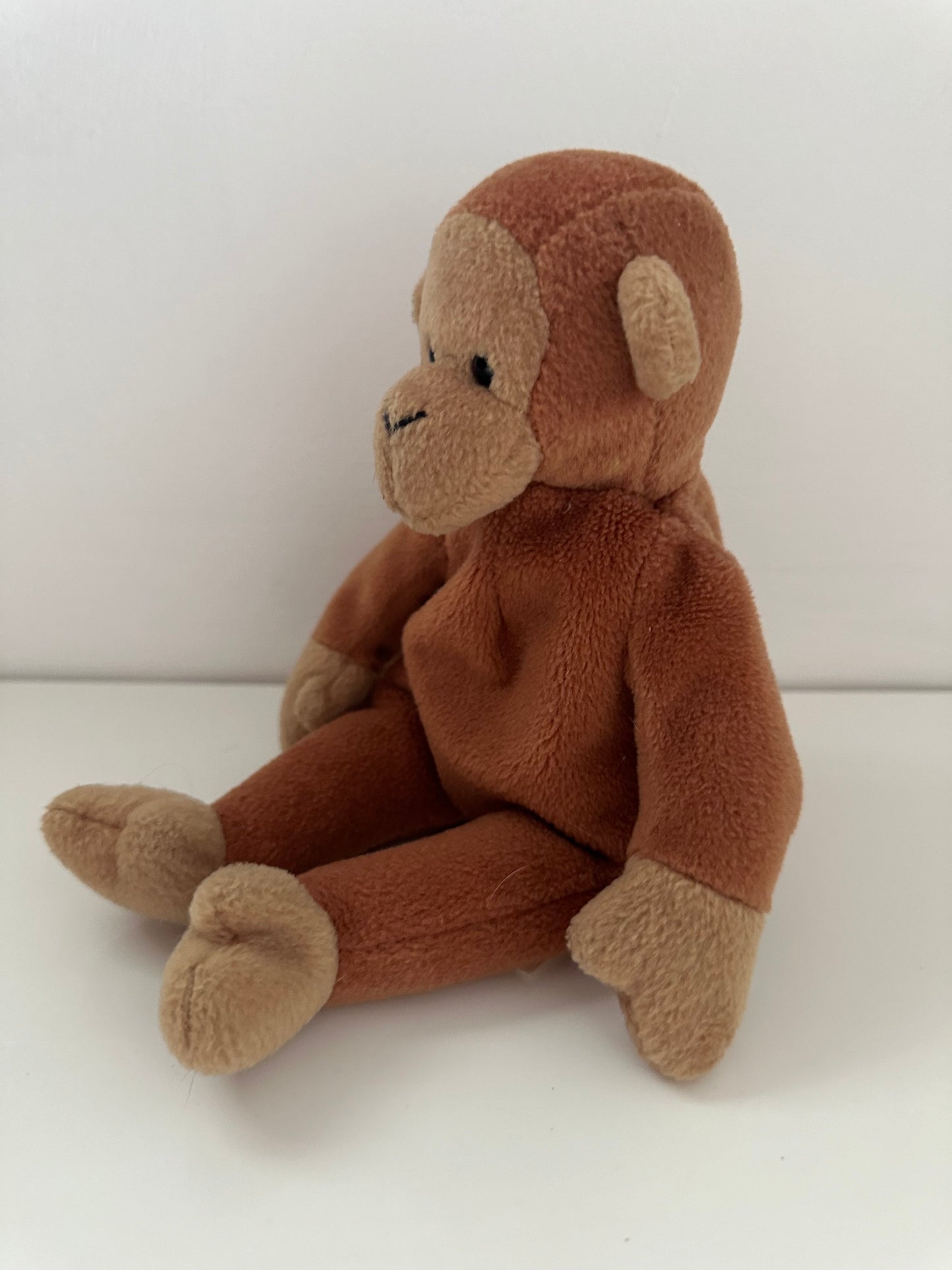 Ty Beanie Baby “Bongo” the Monkey - No Hang Tag - Handmade in Korea with Canadian Tush Tag (8.5 inch)