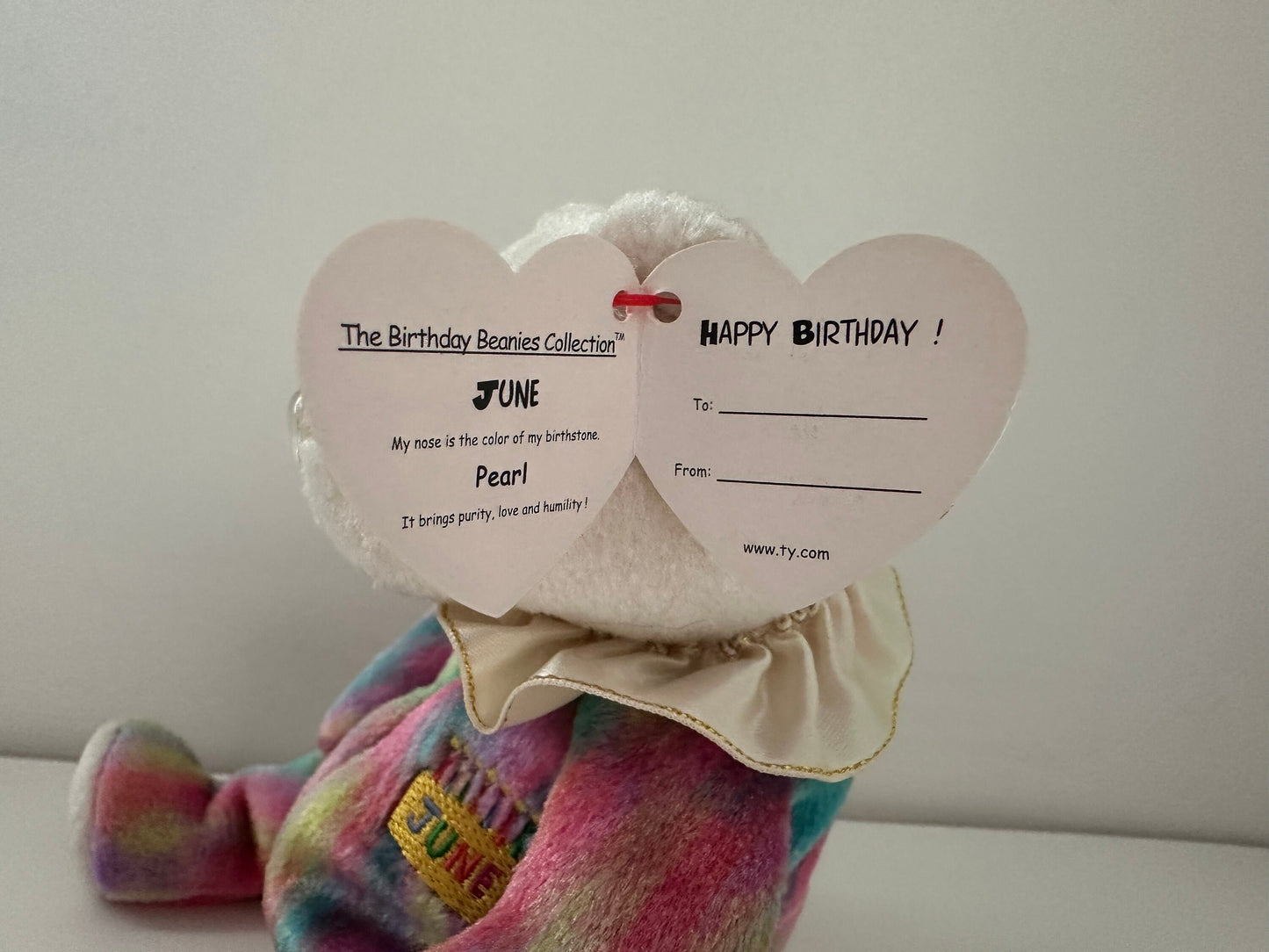 Ty Beanie Baby “Happy Birthday” the June Birthday Bear! (7 inch)